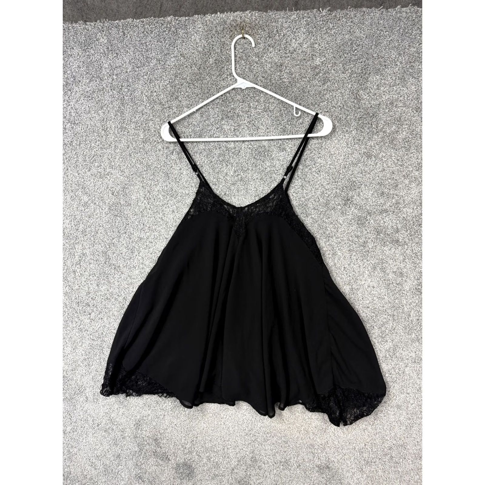 Vintage Body Central S Black Lace Cami Gothic Y2K Feminine Romantic Coquette Dark Fairy Size ONE SIZE - 6 Thumbnail