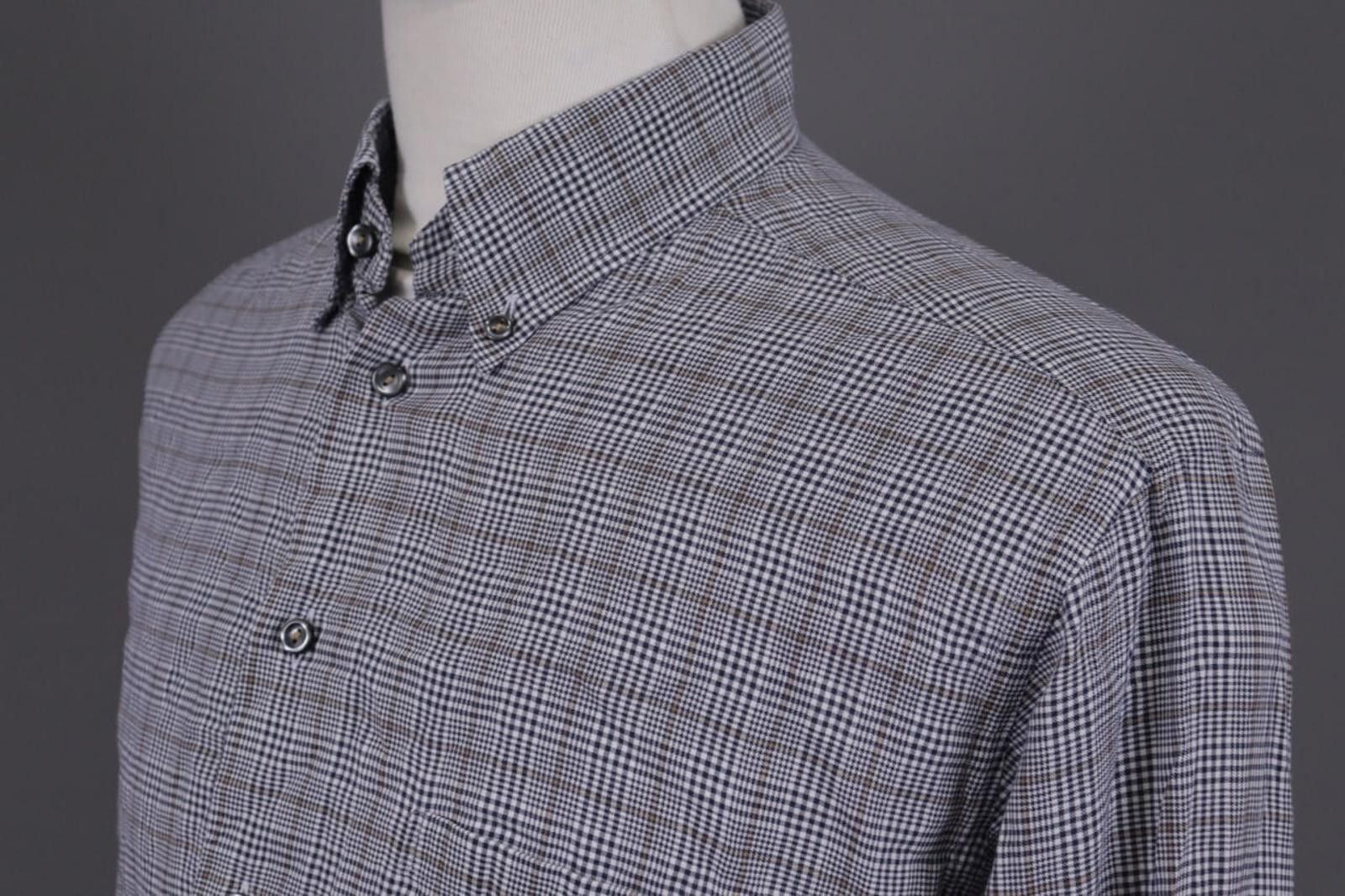 Eton Eton Slim Fit Gray Check Dress Shirt Size 43 / 17 / XL Size US XL / EU 56 / 4 - 10 Thumbnail
