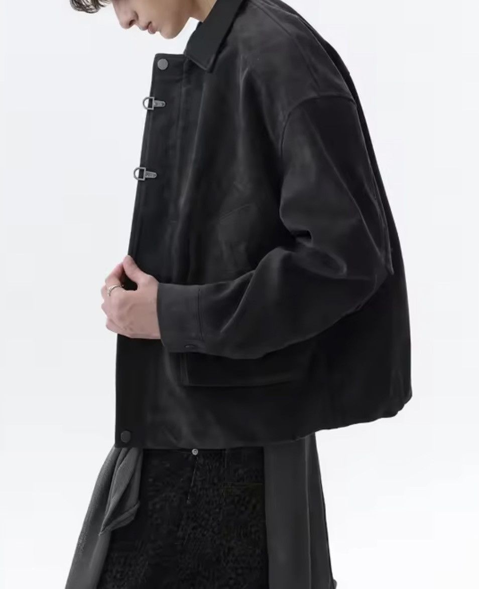 Japanese Brand Suede-Effect PU Leather Trucker Jacket – Boxy Minimalist Size US M / EU 48-50 / 2 - 6 Thumbnail