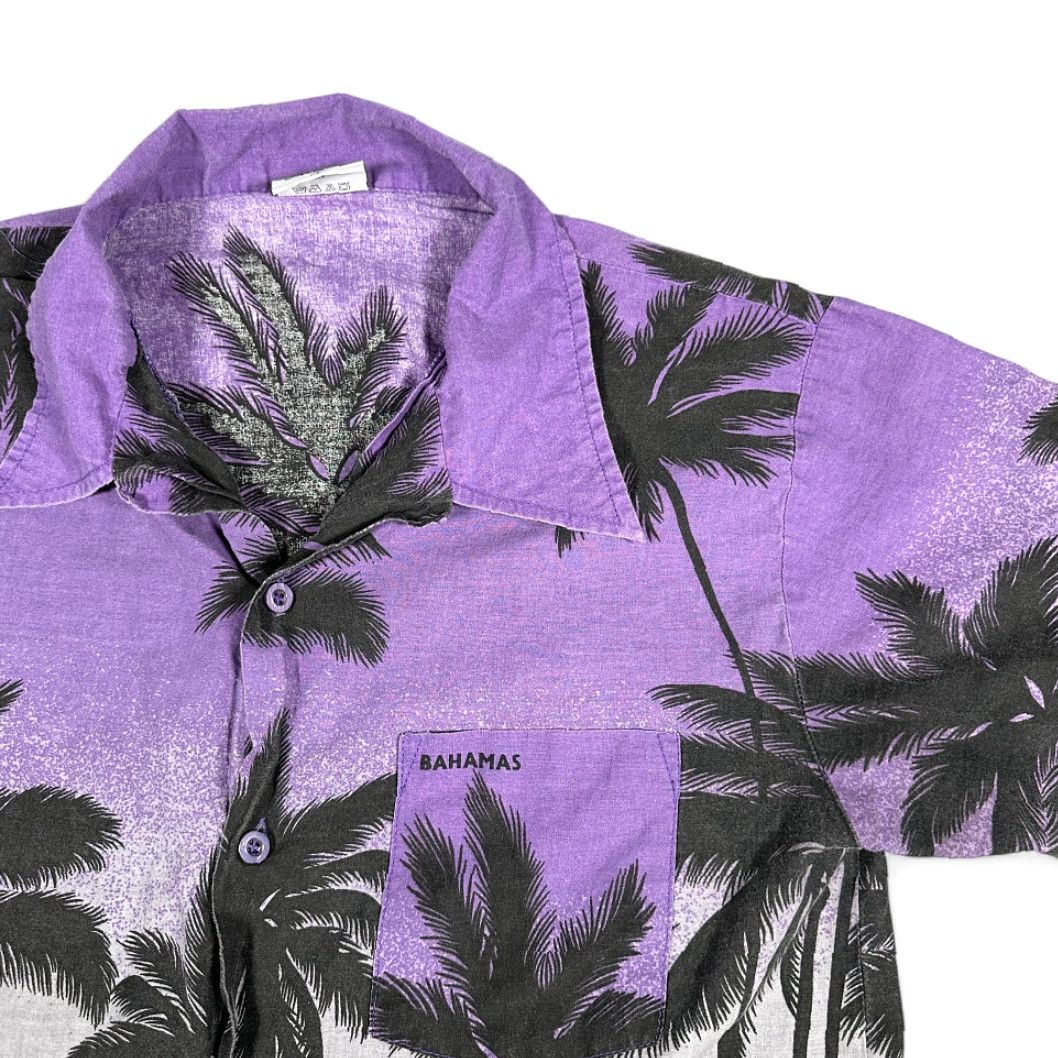 Vintage VINTAGE Island Dreams Purple Palm Trees 90s Shirt Adult SMALL Graphic Print Pocket Front Button-Up Size US S / EU 44-46 / 1 - 2 Thumbnail