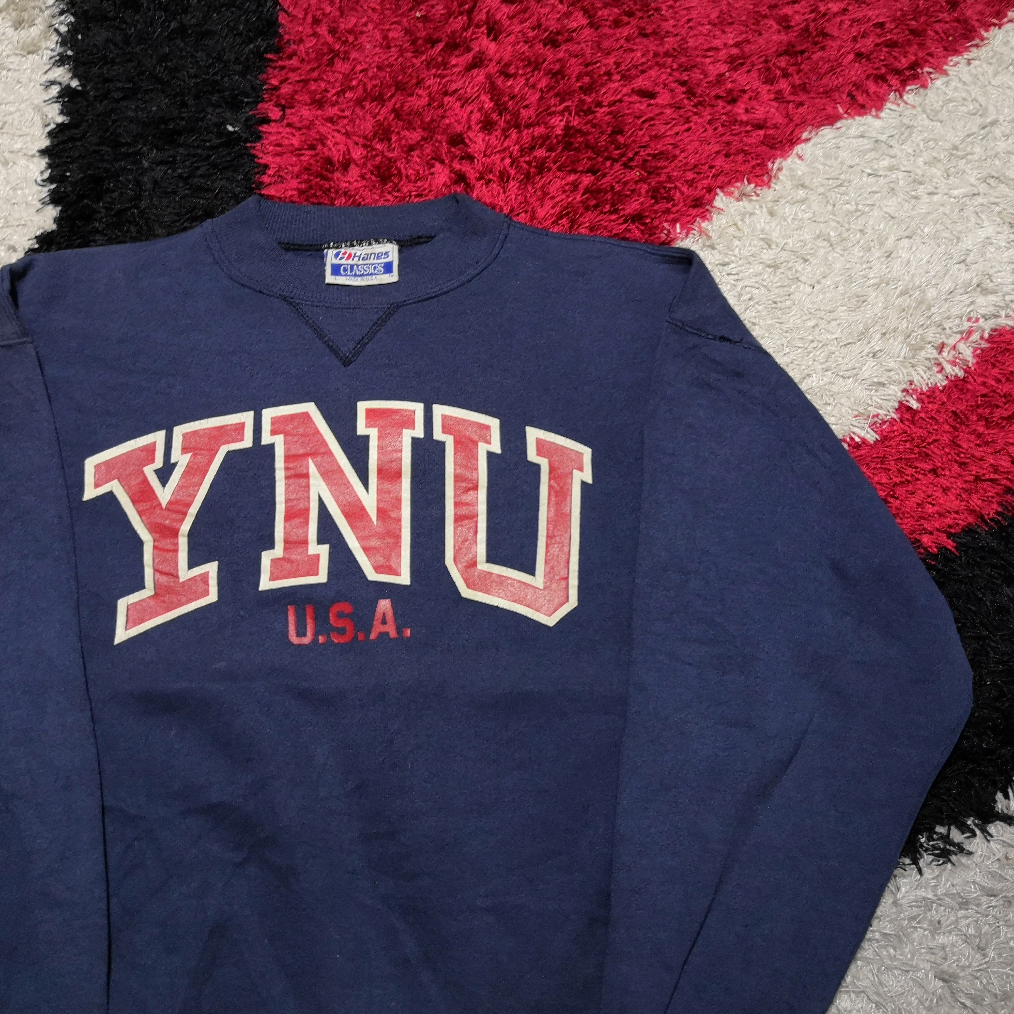 Vintage Vintage 90s YNU USA Sweatshirt Crewneck Sweater Jumper Size US L / EU 52-54 / 3 - 2 Thumbnail