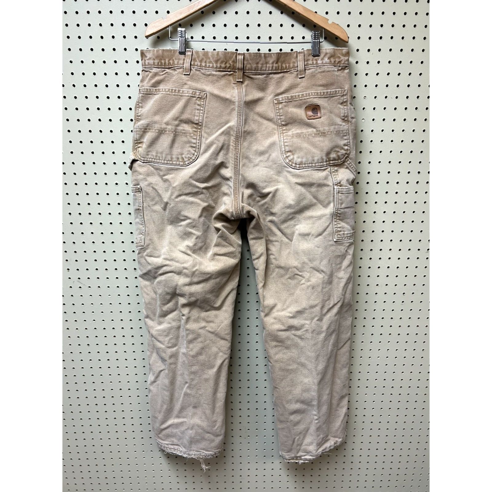 Carhartt VINTAGE Carhartt Mens B111 BRN Canvas Flannel Lined Pants Carpenter Workwear 38x31 38x32 Brown Mens Size US 38 / EU 54 - 3 Thumbnail