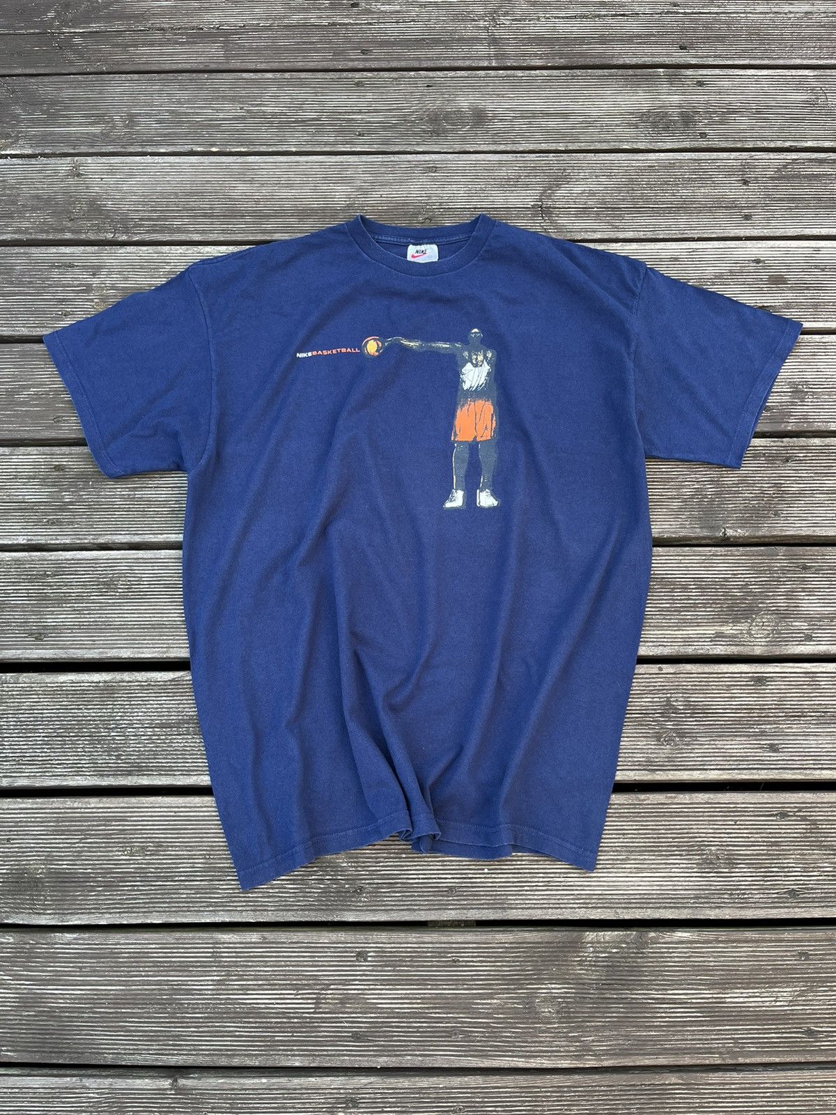 NBA × Nike × Vintage Vintage 90s Nike Basketball Player Cotton USA T-shirt xxl Size US XXL / EU 58 / 5 - 1 Thumbnail