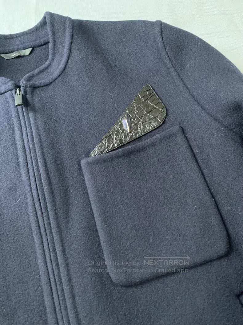 Fendi Fendi Wool jacket with crocodile skin eye detail Size US S / EU 44-46 / 1 - 3 Thumbnail