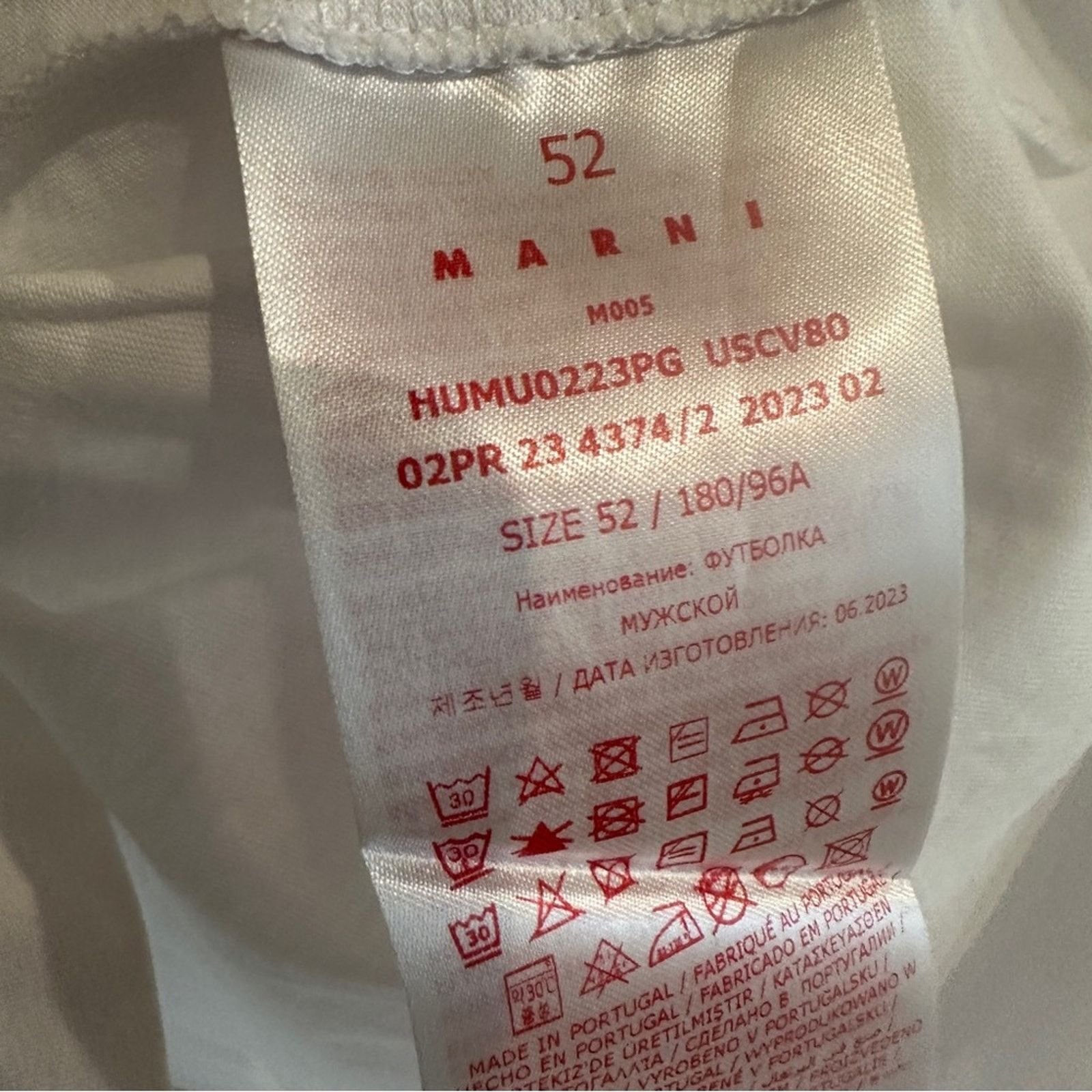 Marni Marni Logo Graphic Oversized T Shirt White Red Print Size US XL / EU 56 / 4 - 6 Thumbnail