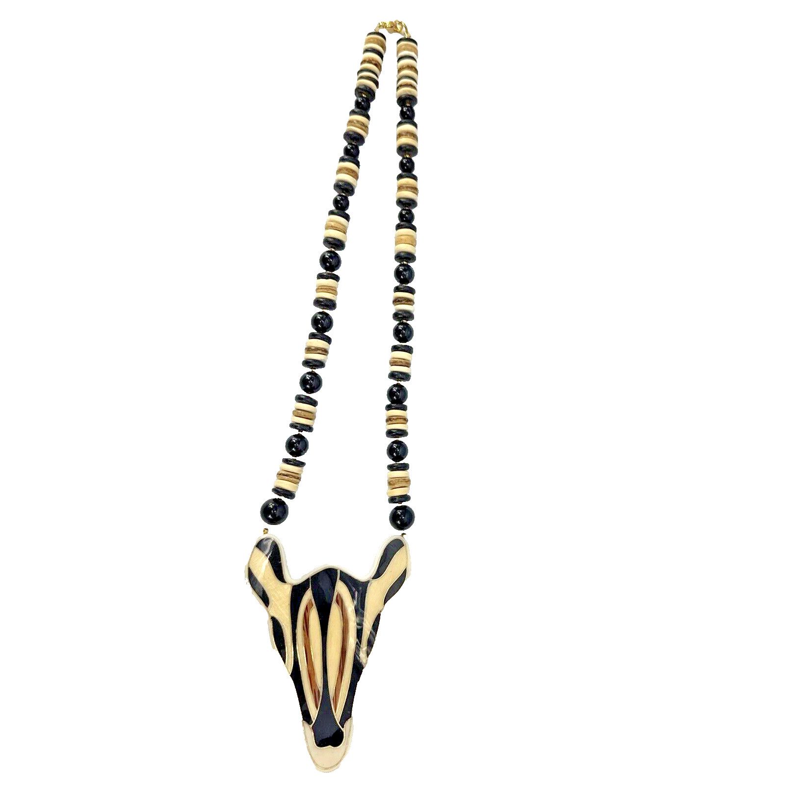 Handmade Lee Sands Giraffe Beaded Necklace Hawaiian Natural Materials Size ONE SIZE - 9 Thumbnail