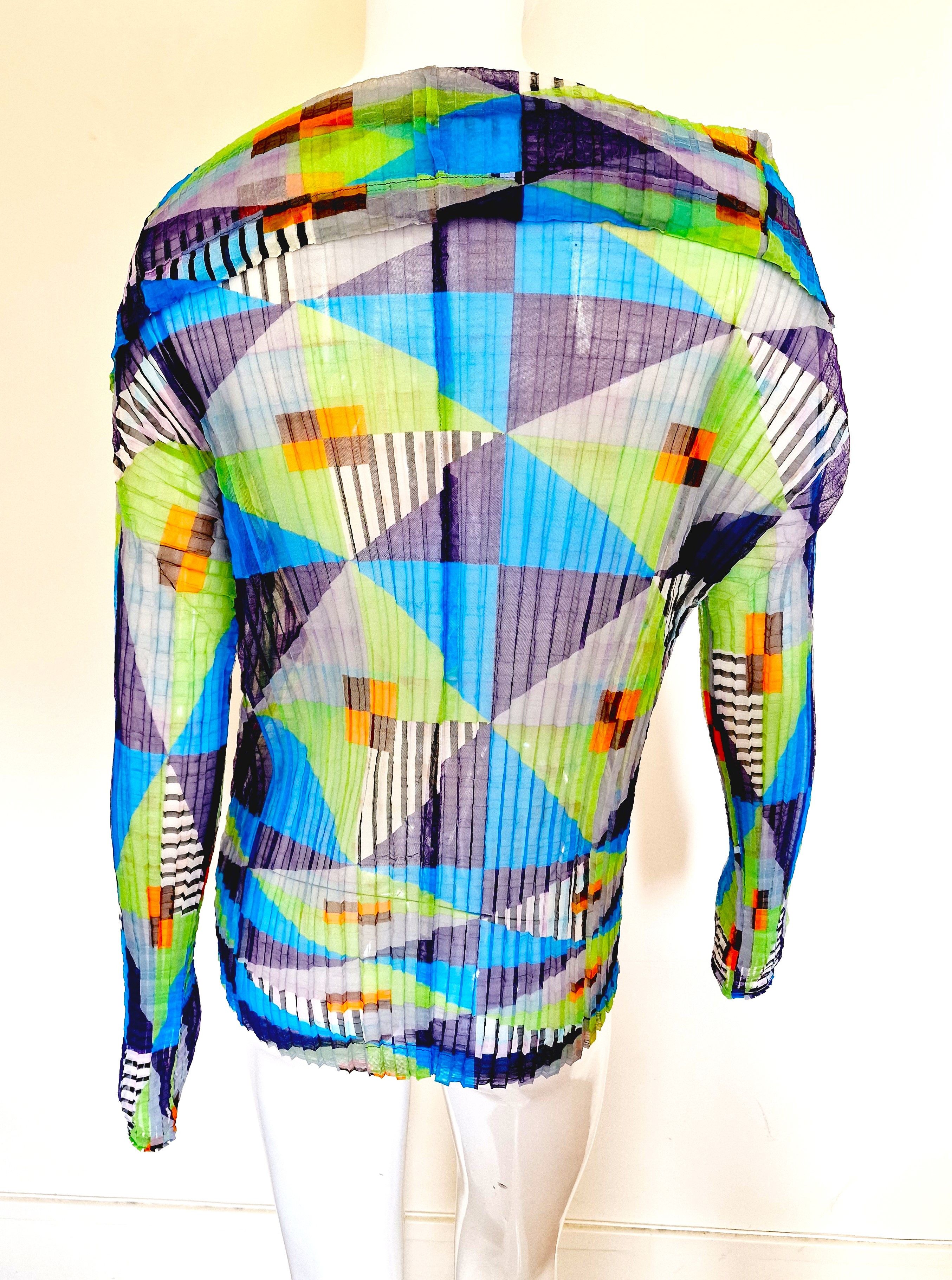 Pleats Please Issey Miyake Issey Miyake Cauliflower Pleated Striped Men Women Top Shirt Size US M / EU 48-50 / 2 - 4 Thumbnail