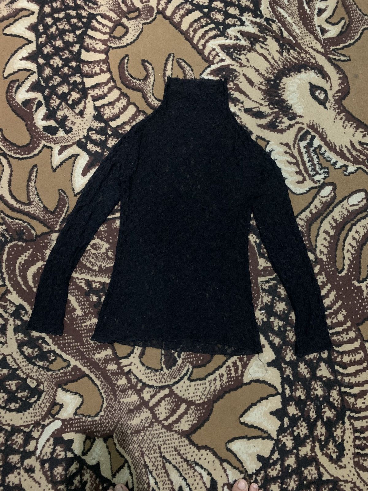 Beauty Beast 1990s Uknown Mesh Shirt Gothic Black Size M / US 6-8 / IT 42-44 - 1 Thumbnail