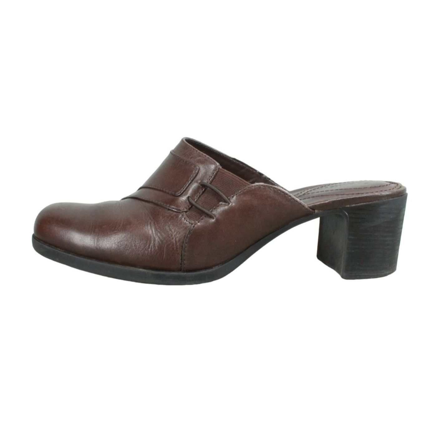 Clarks × Leather Clarks Women's Side Stretch Heeled Mules Shoes Size US 9 / IT 39 - 2 Thumbnail