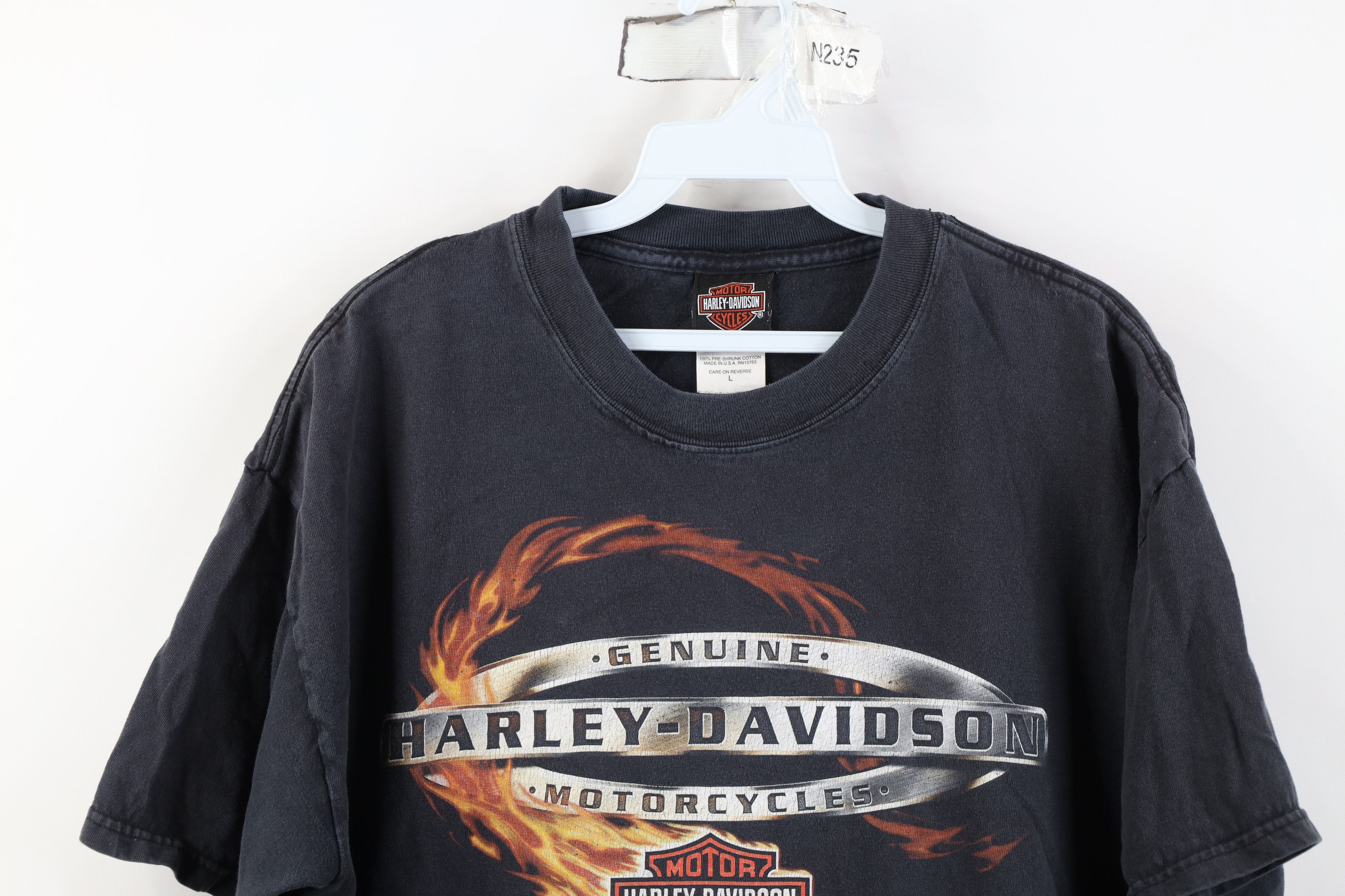 Harley Davidson Vintage Y2K Harley Davidson Fire Flames T-Shirt Cotton USA Size US L / EU 52-54 / 3 - 2 Thumbnail