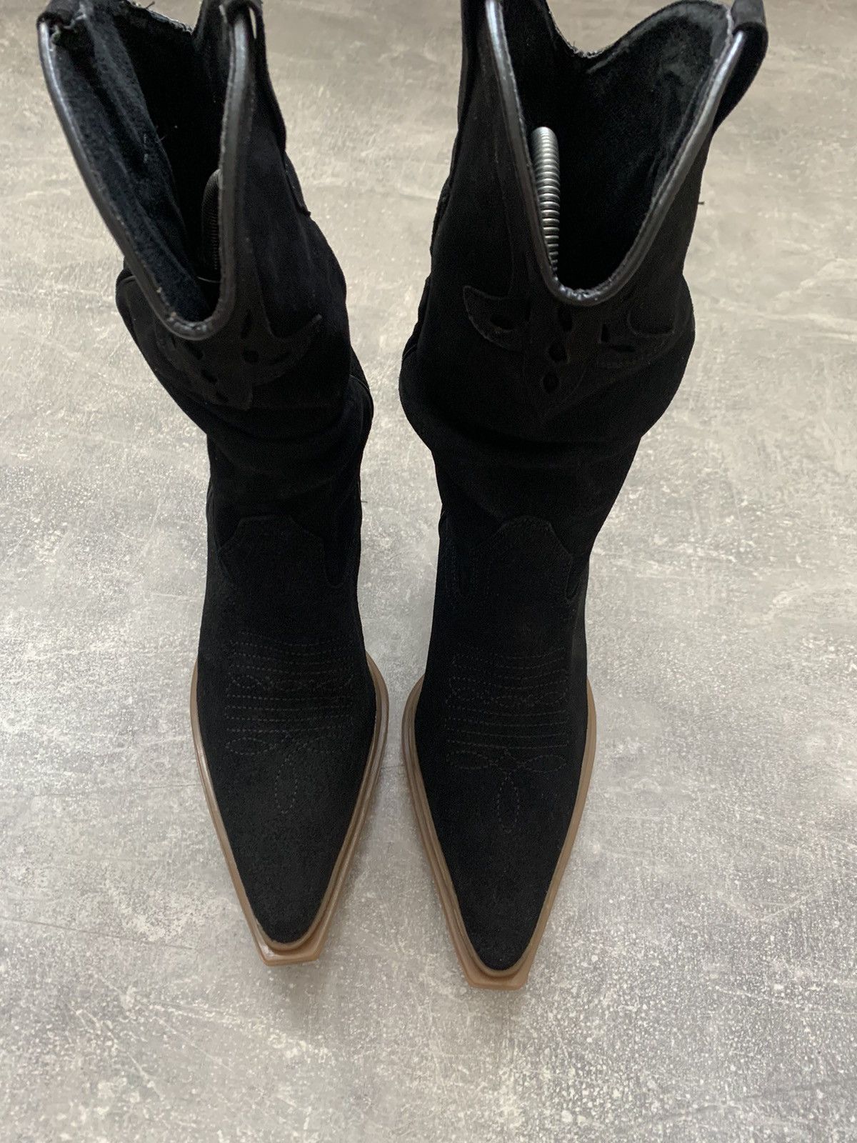 Japanese Brand Leather Cowboy Boots Size US 7 / IT 37 - 5 Thumbnail