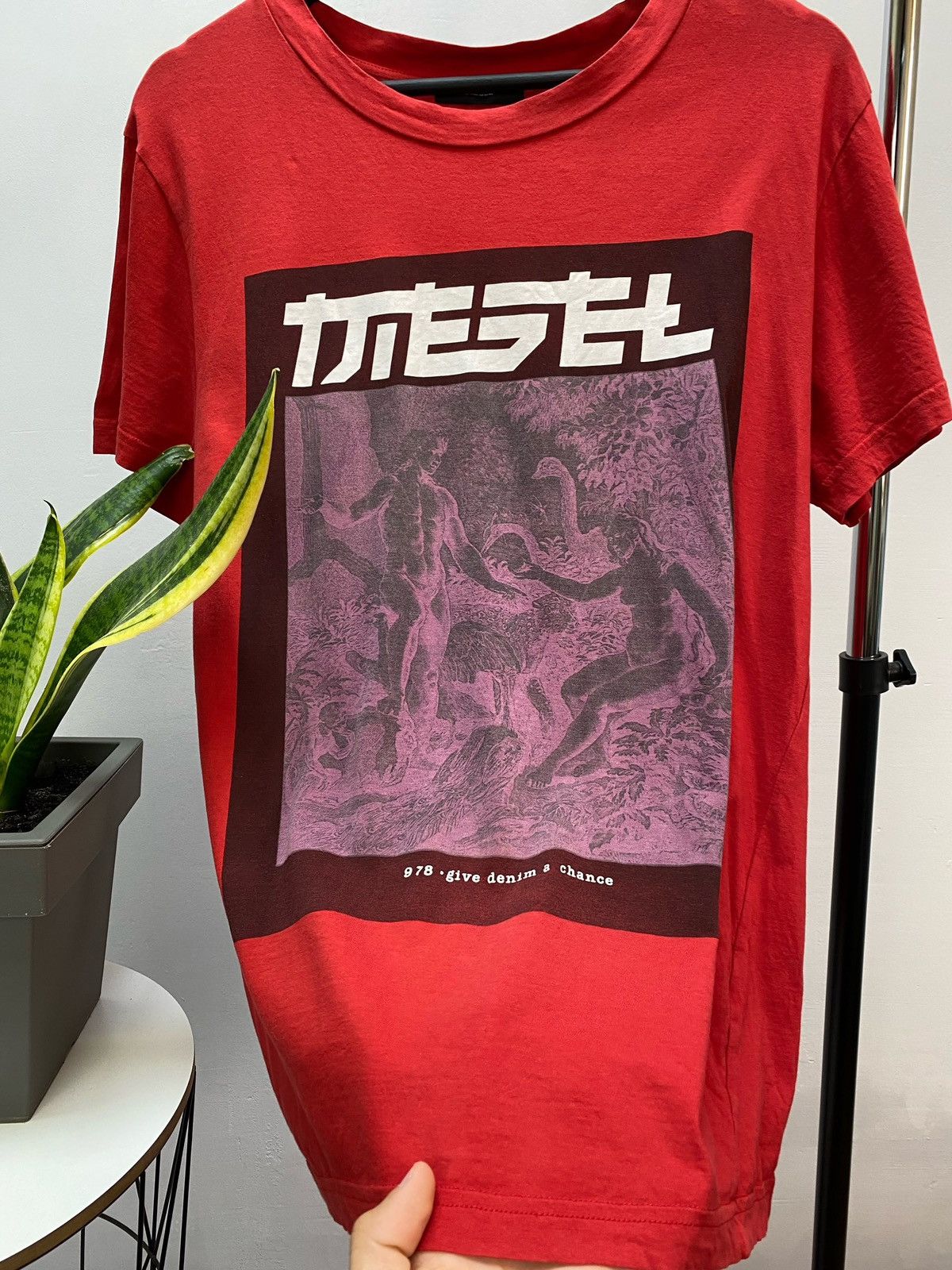 Diesel × Vintage Y2K Diesel Adam and Eve T Shirt Size US XS / EU 42 / 0 - 6 Thumbnail