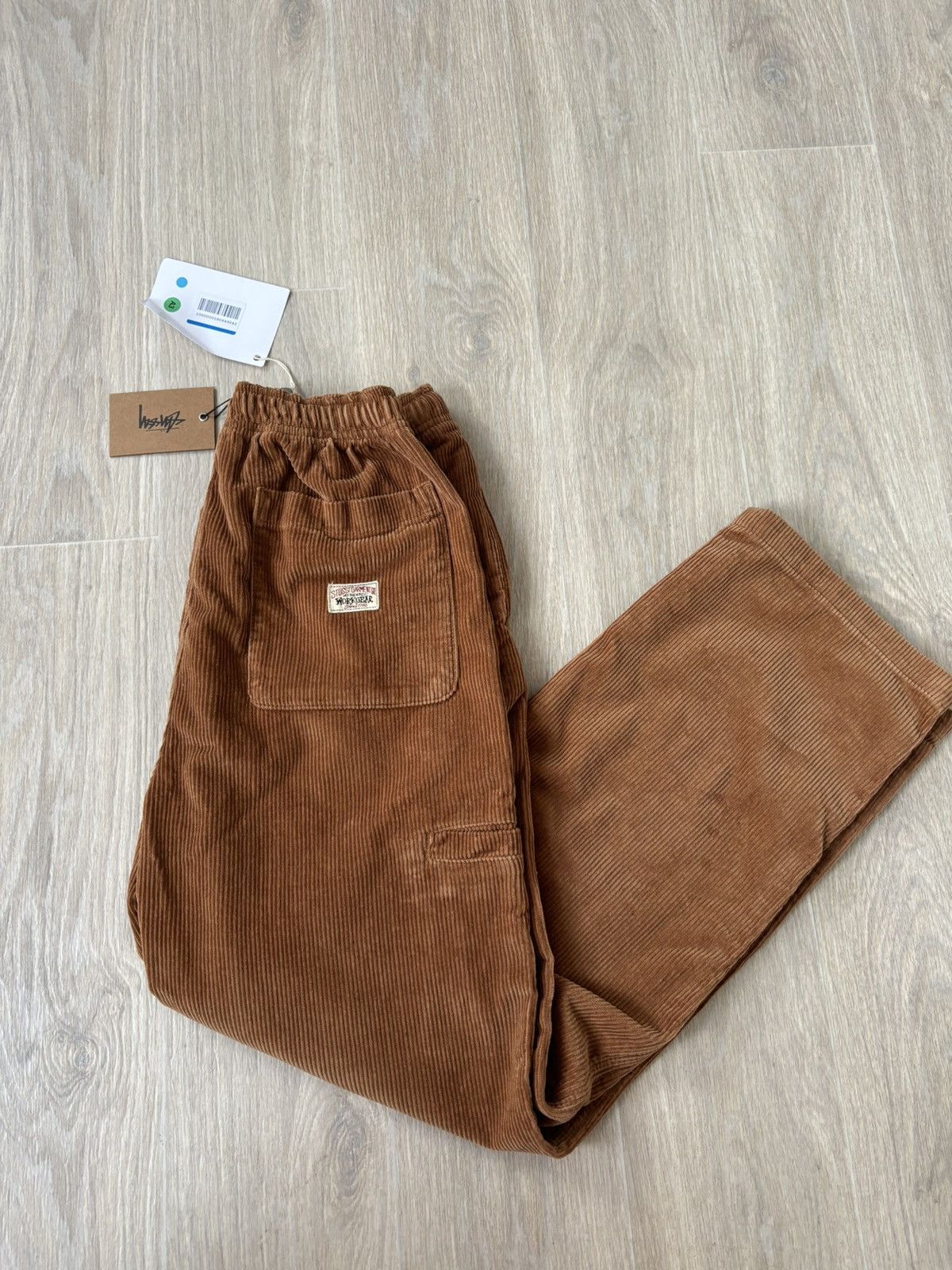 Image of Stussy Wide Wale Cord Beach Pants in Brown, Men's (Size 34)