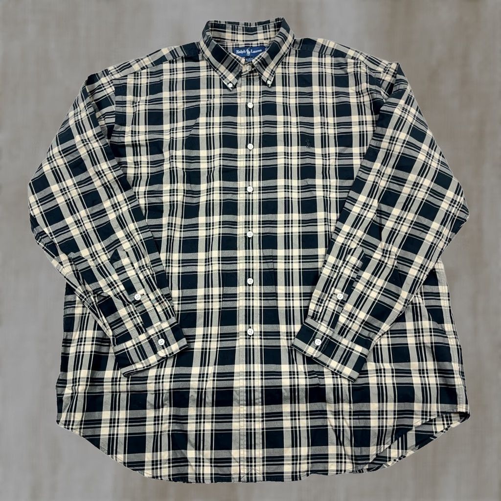 Ralph Lauren Ralph Lauren Shirt Men XL Black Tan Plaid Button Up Flannel Blake Size US XL / EU 56 / 4 - 1 Thumbnail