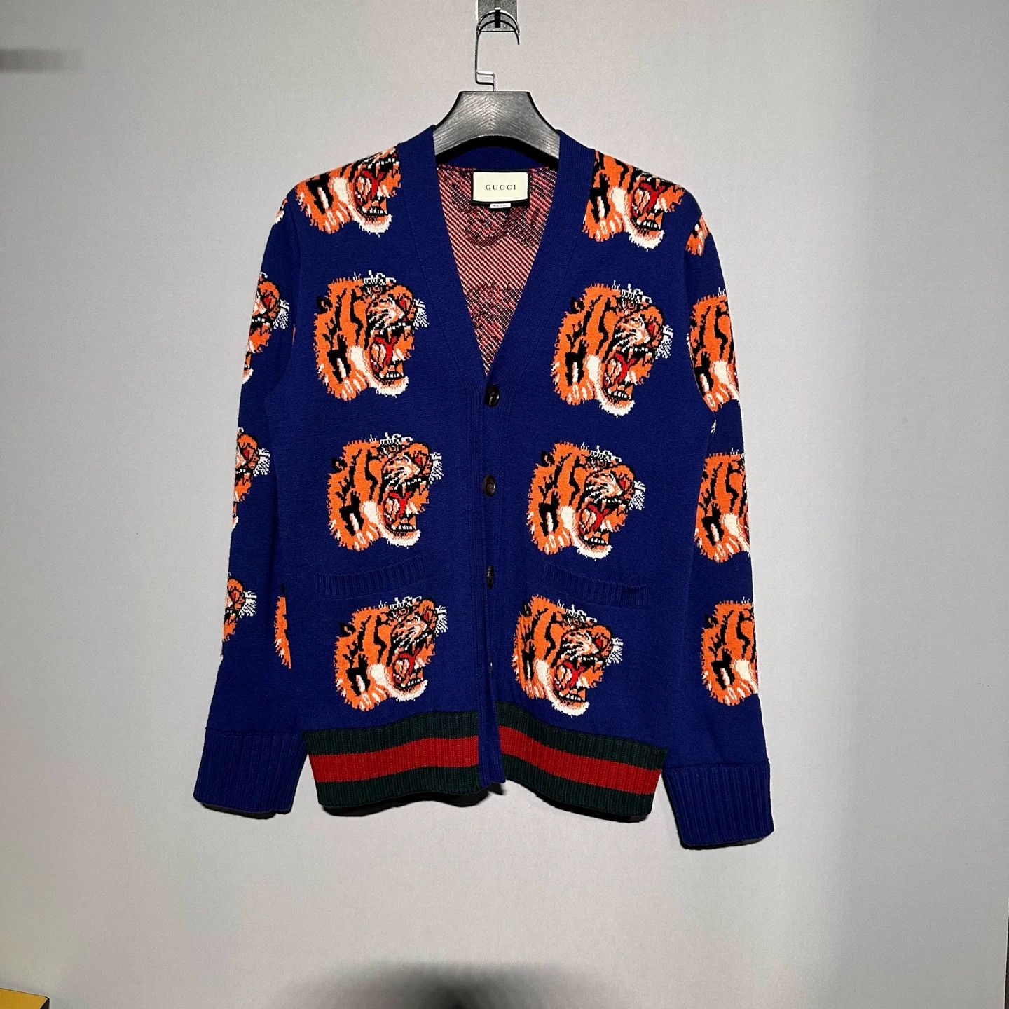 Gucci Gucci Tiger Print Wool Cardigan Size US M / EU 48-50 / 2 - 1 Thumbnail