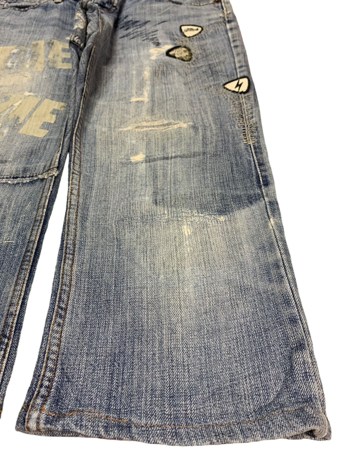 Hysteric Glamour × Japanese Brand Vintage Hysteric Kinky Blue Wash Distressed Jeans Shorts Size 31" - 7 Thumbnail