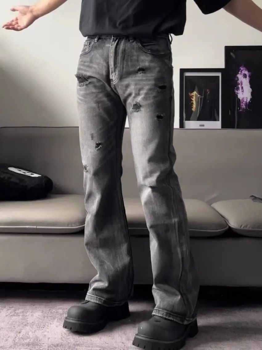 Designer × Japanese Brand Vintage washed ripped and bootcut versatile casual jeans Size US 34 / EU 50 - 1 Thumbnail