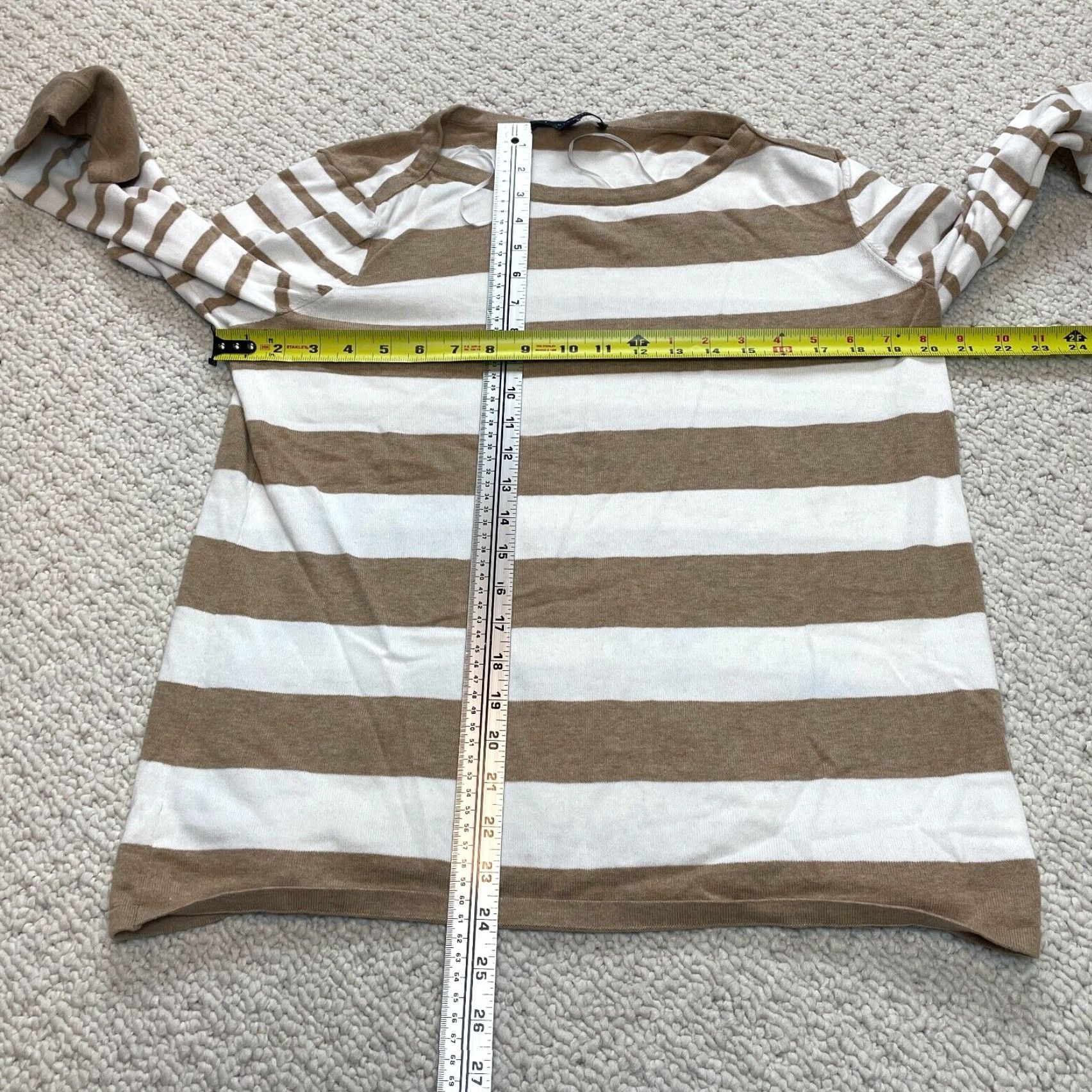 Tommy Hilfiger Tommy Hilfiger Sweater Womens Large Brown White Striped Soft Pullover Cotton Size M / US 6-8 / IT 42-44 - 5 Thumbnail