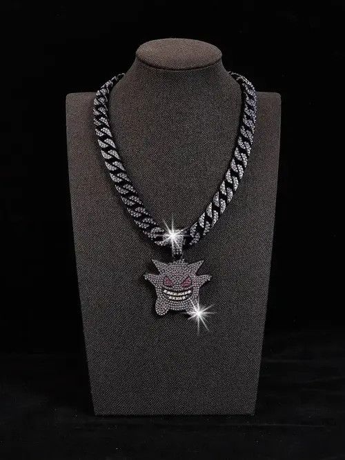Jewelry Pokemon Purple Ice Cuban Necklace Size ONE SIZE - 2 Thumbnail