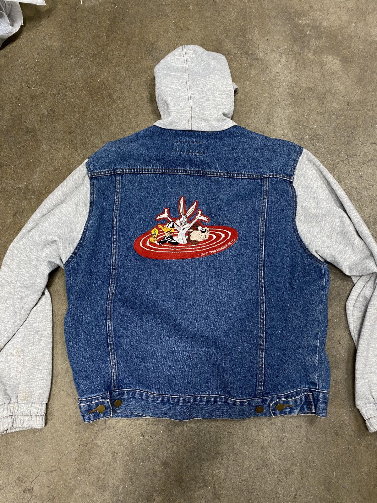 Disney × Vintage Vintage Warner Bros Looney Tunes Denim Varsity Jacket Size US L / EU 52-54 / 3 - 1 Thumbnail