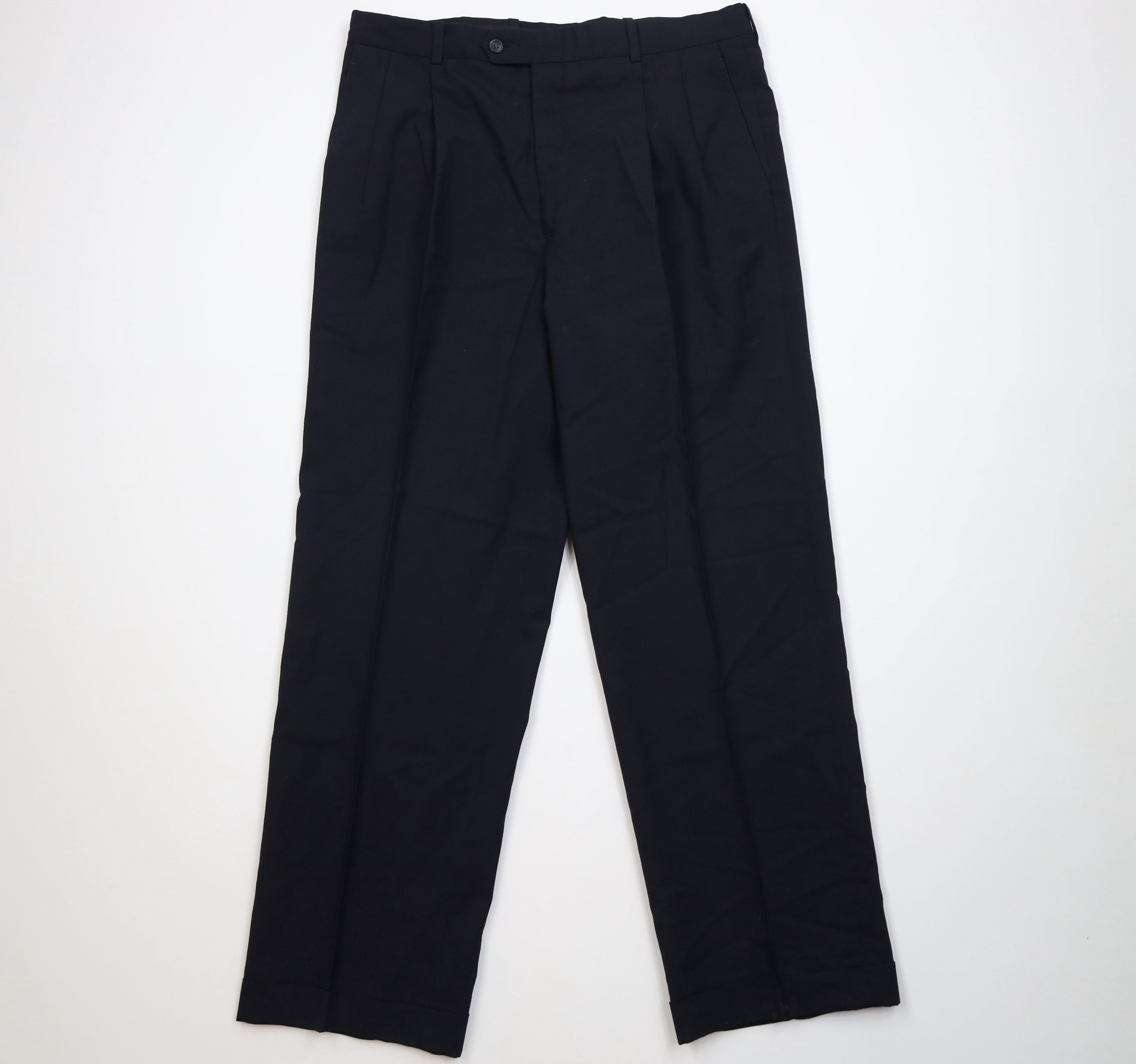 Vintage Vintage 70s Streetwear Wool Knit Wide Leg Chino Pants USA Size US 34 / EU 50 - 1 Thumbnail
