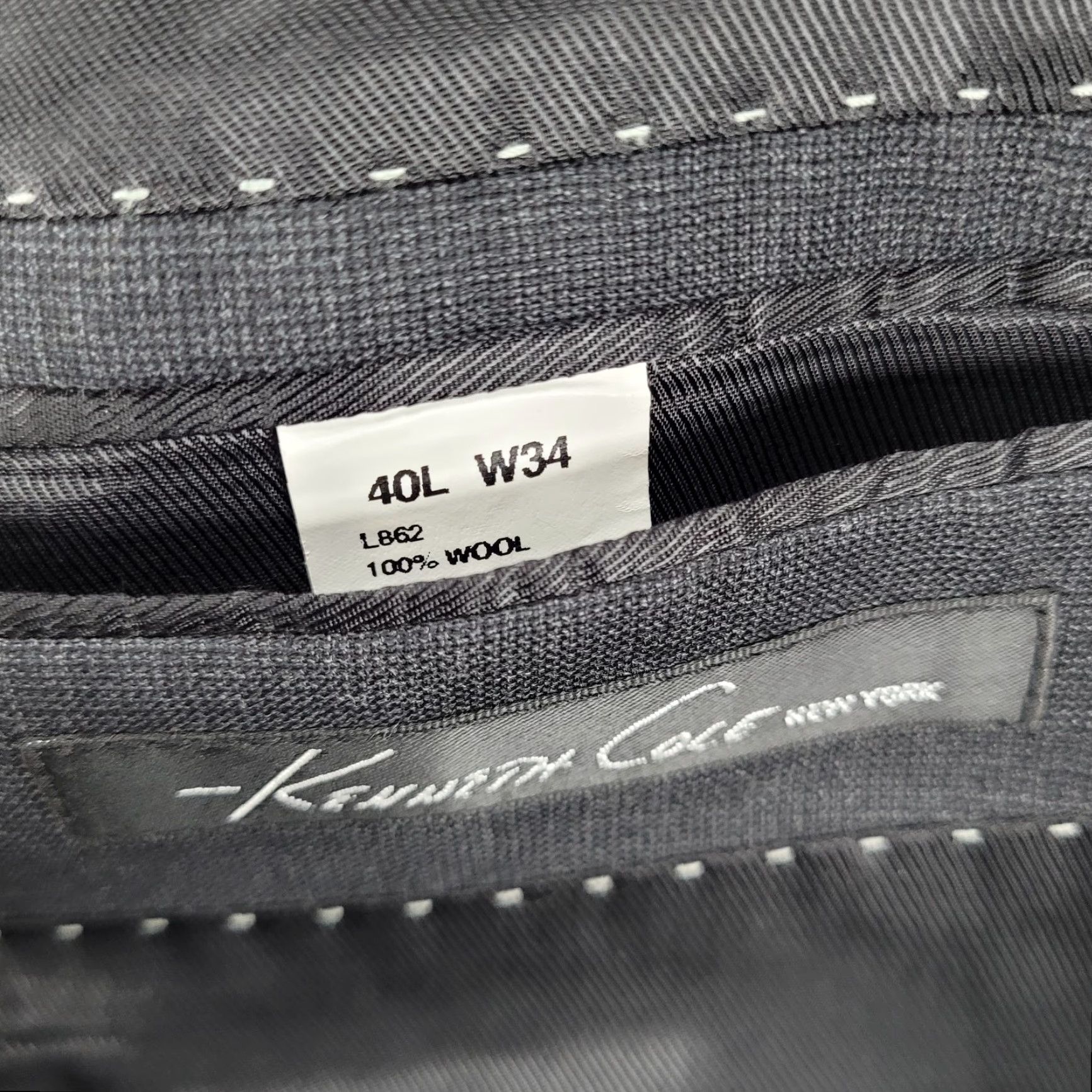 Kenneth Cole KENNETH COLE Grey Minitex Wool 2 Button Notch Blazer Sport Coat 40L MSRP 50 Men Suit Jacket Wool Solid 2 Piece Classic Formal Business Blazer Mens Size 40R - 3 Thumbnail