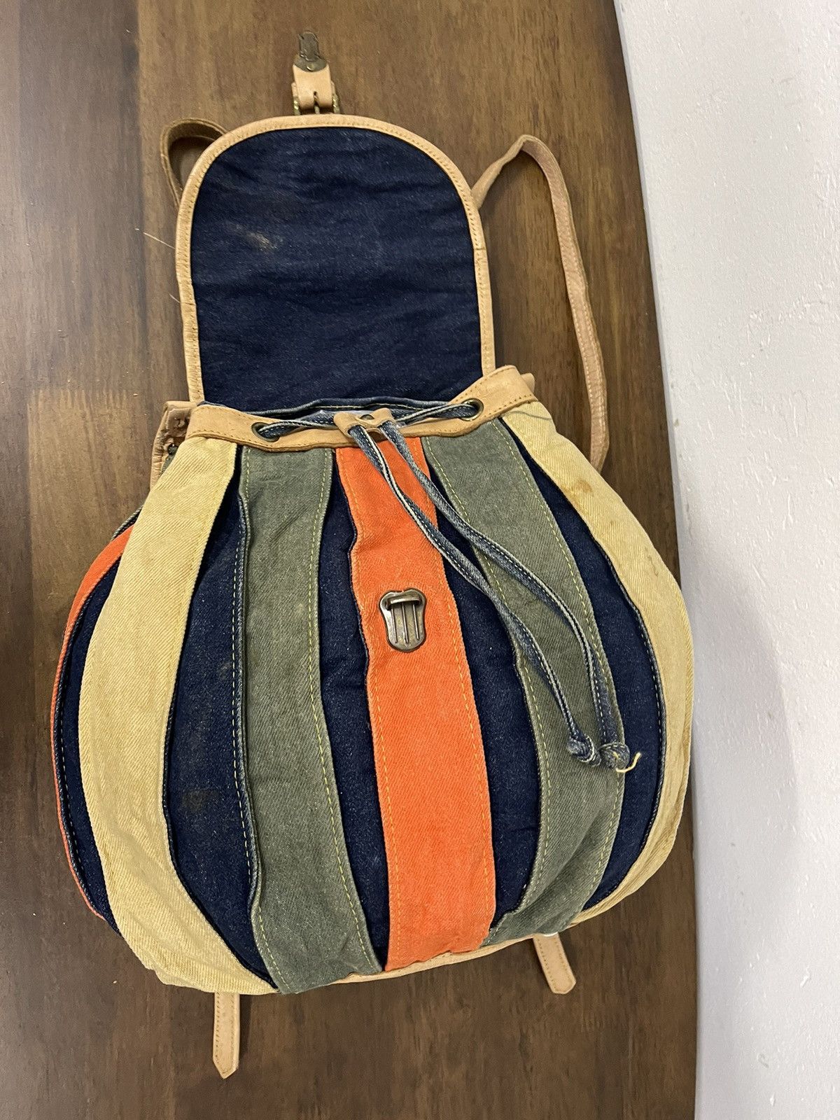 Japanese Brand × Vintage Japan denim Pumpkin Rucksack Bag Size ONE SIZE - 15 Thumbnail