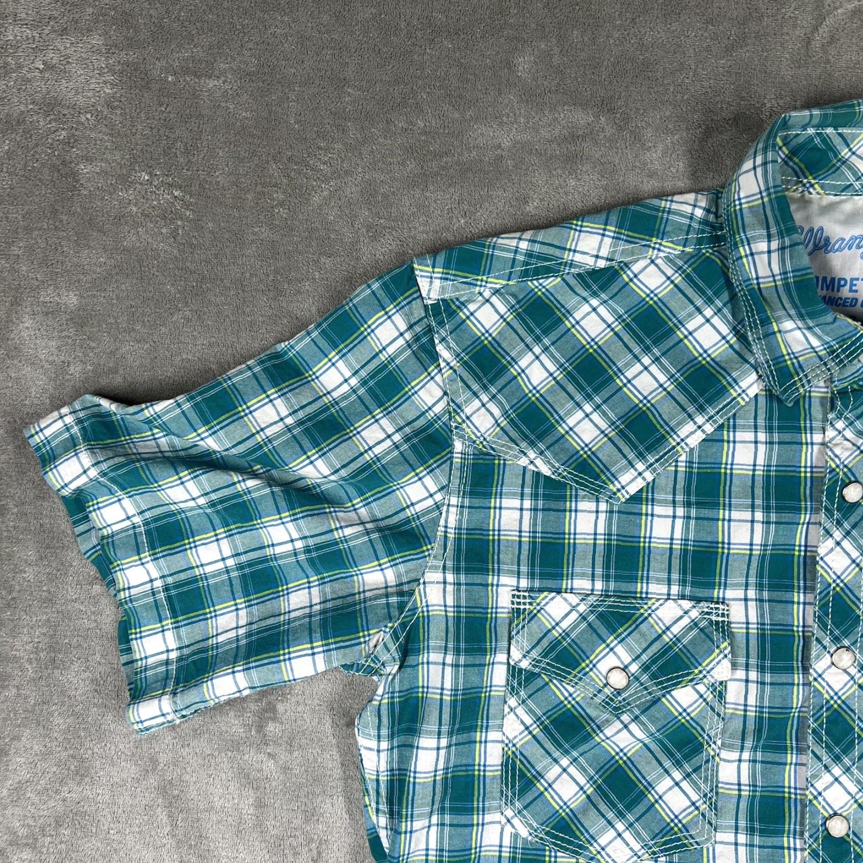 Wrangler Wrangler 20X Men's Small Pearl Snap Western Button-Up Shirt Teal Blue Plaid Size US S / EU 44-46 / 1 - 2 Thumbnail