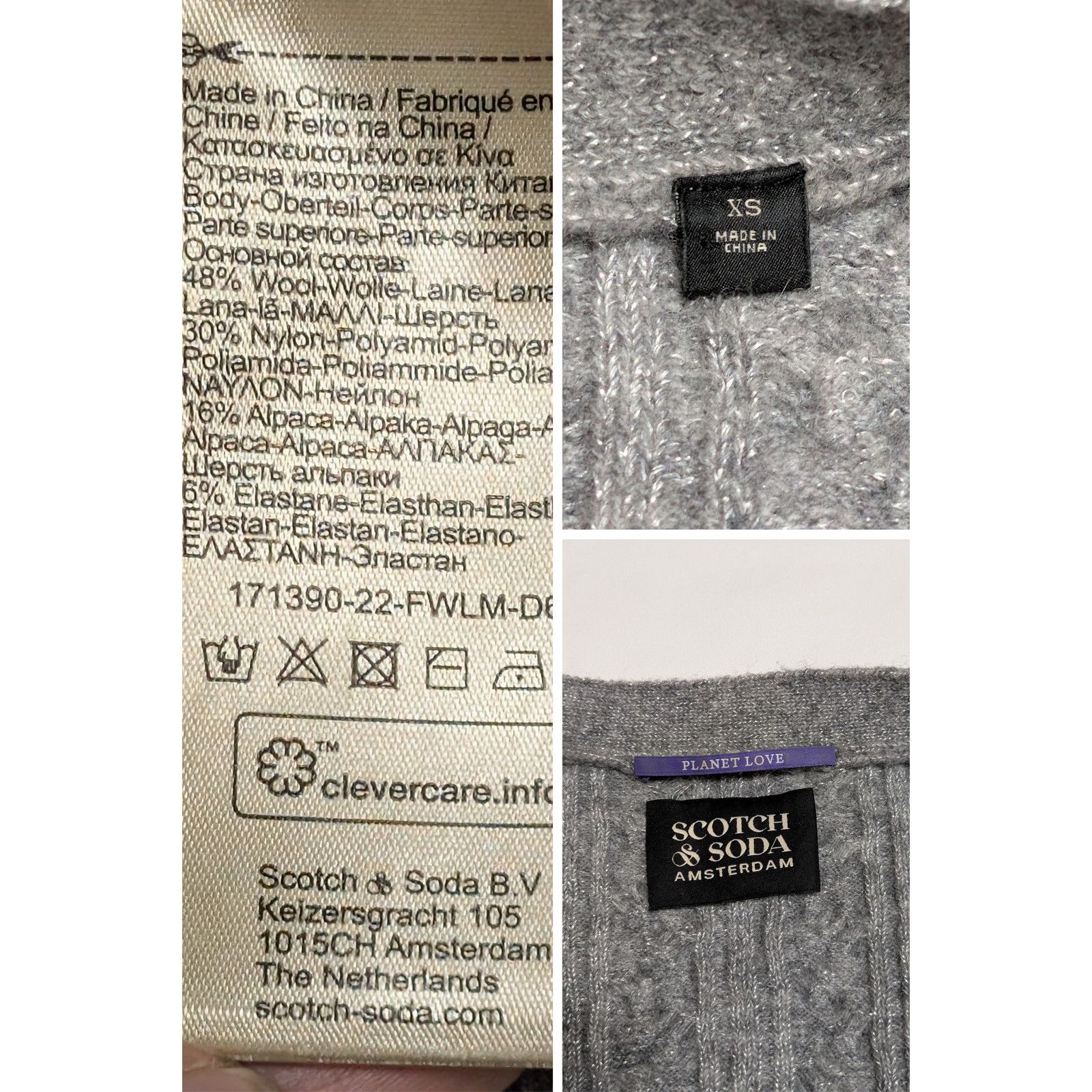 Scotch & Soda Scotch and Soda Wool-Blended Cable Knit Cardigan Size XS Size XS / US 0-2 / IT 36-38 - 7 Thumbnail