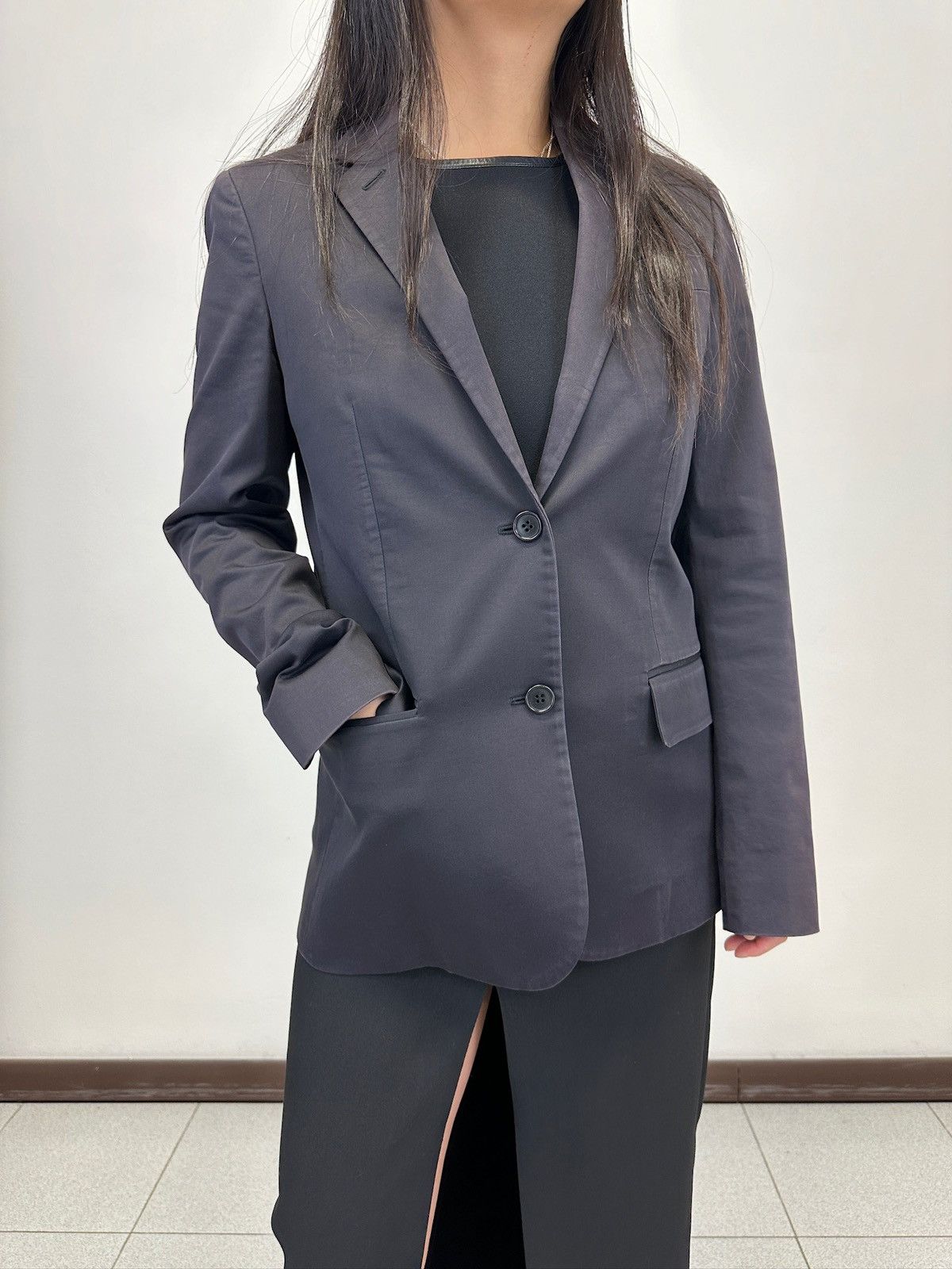 image of 1990S Helmut Lang Blazer in Black/Purple, Women's (Size Medium)