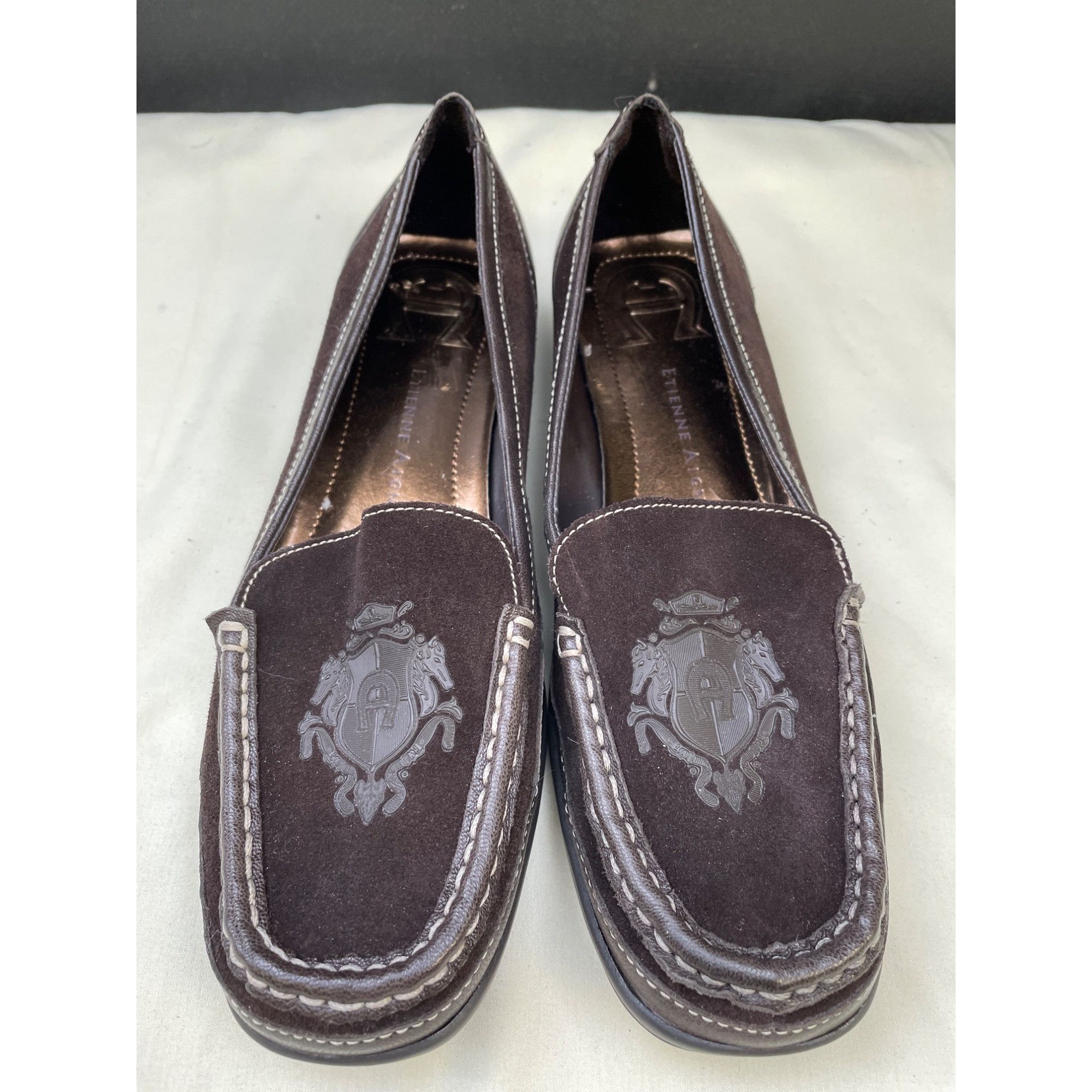 Etienne Aigner Etienne Aigner Women's Brown Suede Leather Loafers/ Shoes Si Size US 7.5 / IT 37.5 - 1 Thumbnail