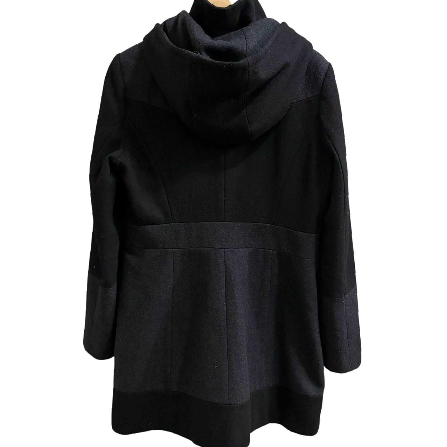 Guess GUESS Coat Women Large Long Black Gray Colorblock Hooded Wool Blend Pea Classic Size L / US 10 / IT 46 - 2 Thumbnail