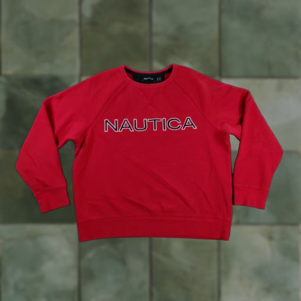 Nautica Nautica Sweatshirt Men Medium Red Crewneck Pullover All Seasons Classic Preppy Logo Size US M / EU 48-50 / 2 - 1 Thumbnail