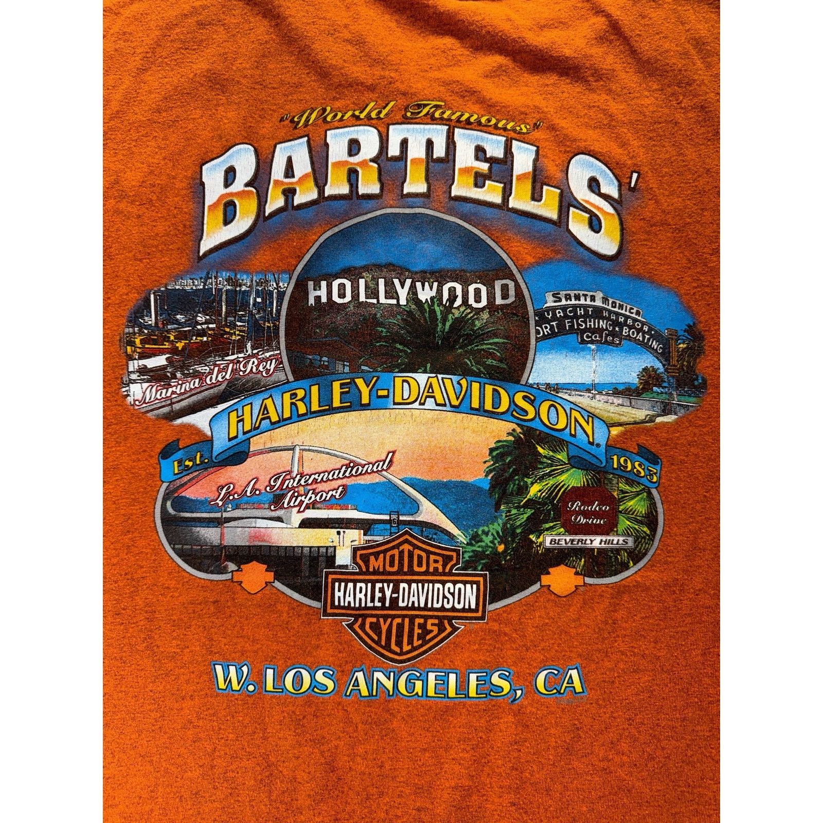 Harley Davidson Harley Davidson Biker Sleeveless Graphic Tee Orange Men sz L Size US L / EU 52-54 / 3 - 4 Thumbnail