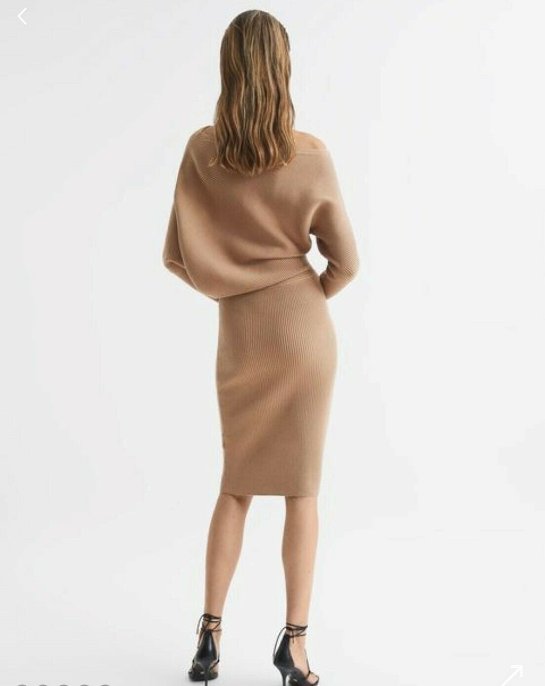 Reiss Reiss OE Ilara Draped Ribbed Viscose / Cashmere Top Sweater Size L / US 10 / IT 46 - 3 Thumbnail