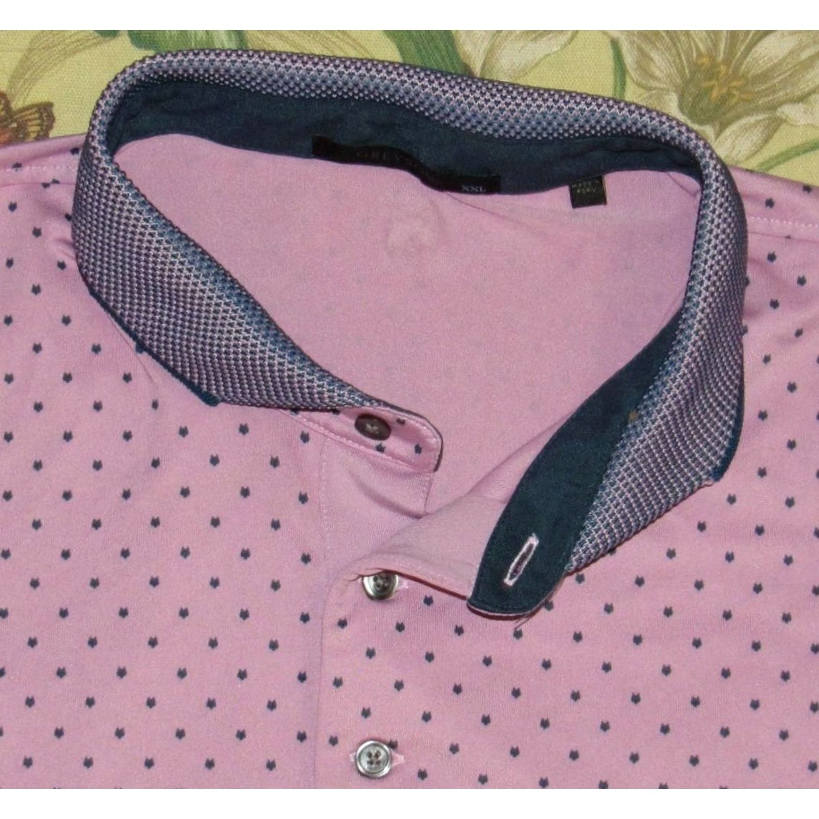 Vintage GREYSON Wolf All Over Pink Short Sleeve Polo Shirt XXL Mens Size US XXL / EU 58 / 5 - 2 Thumbnail