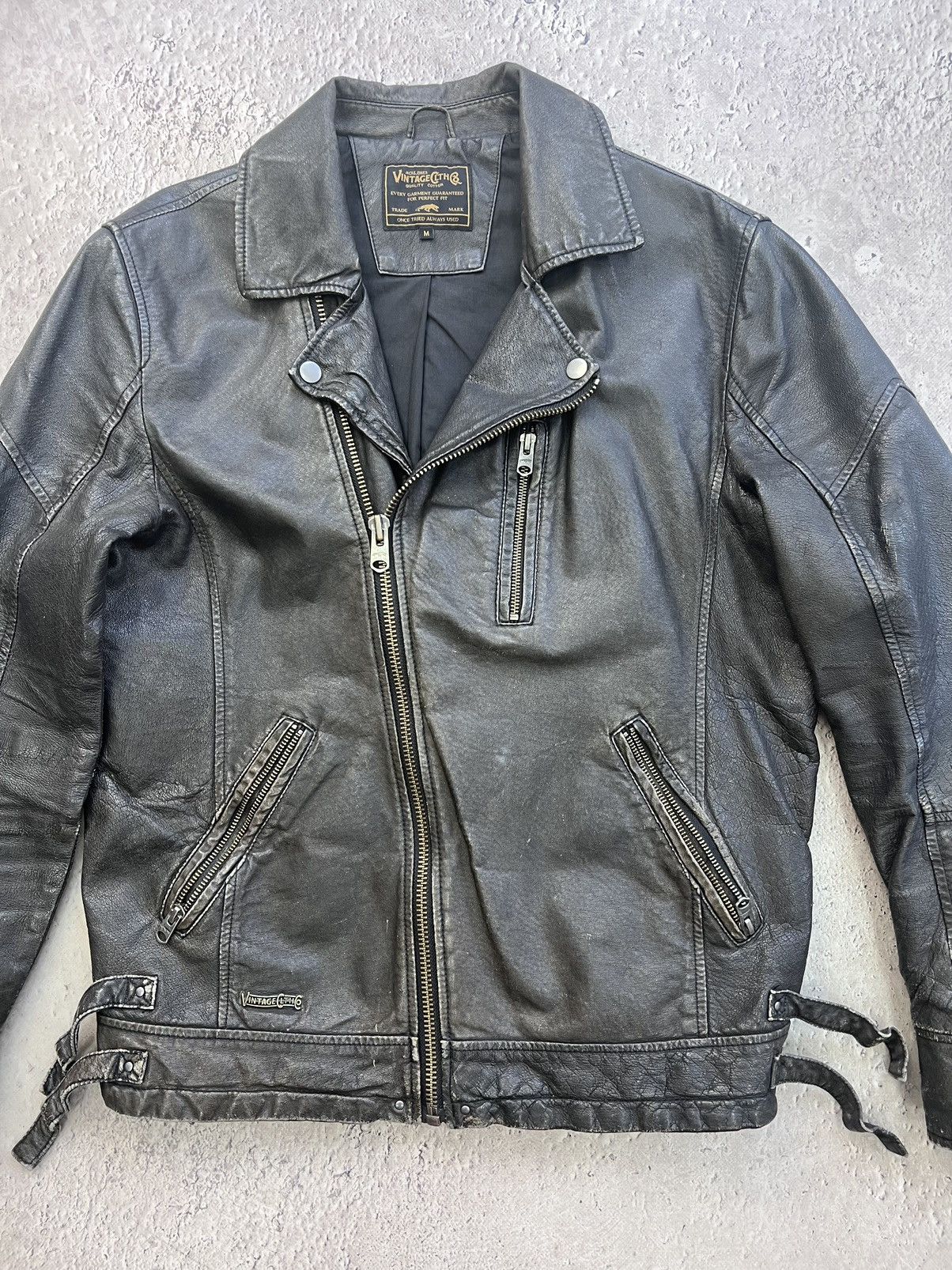 Leather Vintage Avantgarde Biker Cropped Leather Jacket Size US M / EU 48-50 / 2 - 3 Thumbnail