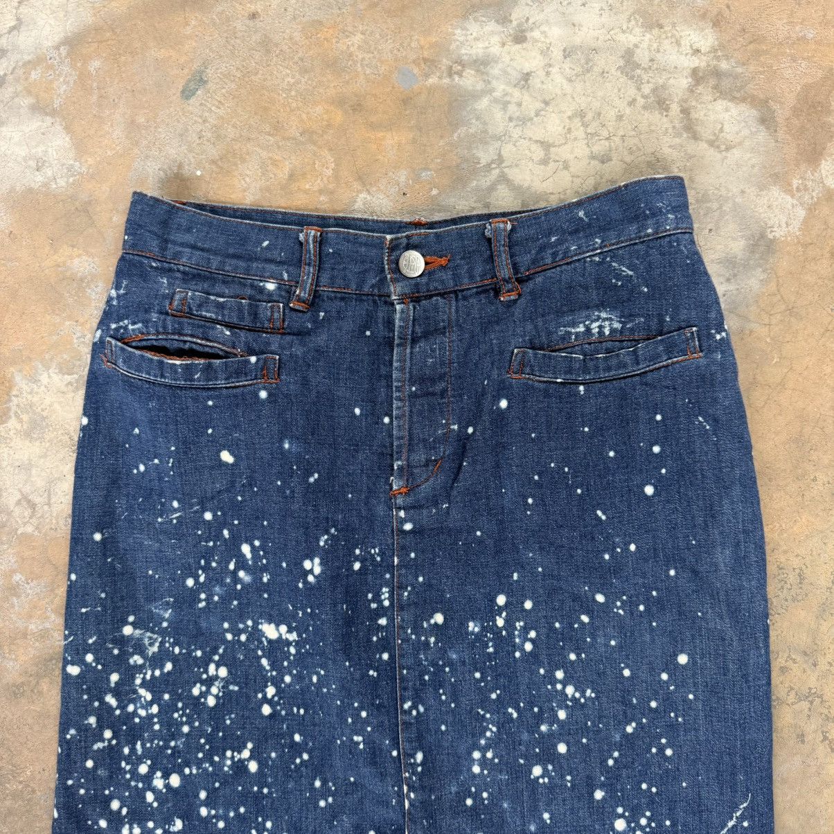 Jean Paul Gaultier Vintage JPG Jean Paul Gaultier Acid Wash Denim Skirt Size 29" - 3 Thumbnail