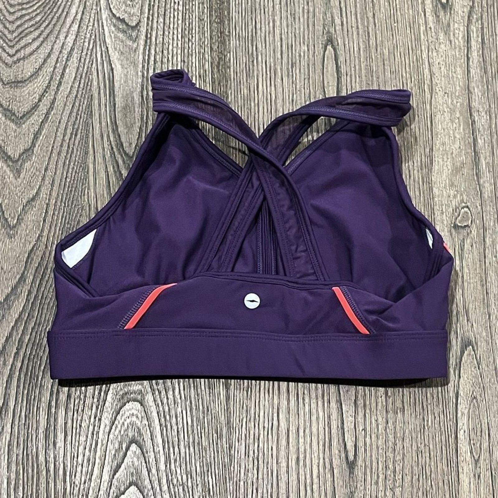Avia Avia Sports Bra Full Coverage Dark Purple Racerback Size M Size ONE SIZE - 5 Thumbnail