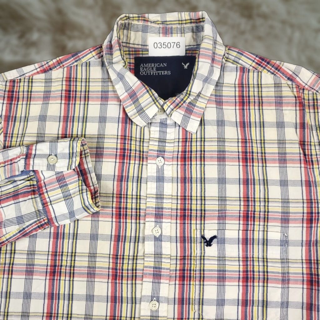American Eagle Outfitters American Eagle Outfitters Shirt Mens Large Red Plaid Button-Up Long Sleeve Size US L / EU 52-54 / 3 - 1 Thumbnail