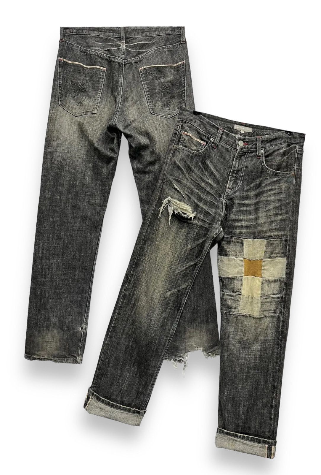 Japanese Brand 🔥Vintage HIROMICHI Thrashed Natural Worn-Out Selvedge Denim Size US 36 / EU 52 - 1 Thumbnail