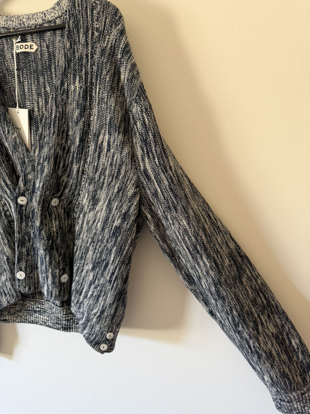 Bode Bode Double Breasted Cardigan in Marled Blue Size US XL / EU 56 / 4 - 4 Thumbnail