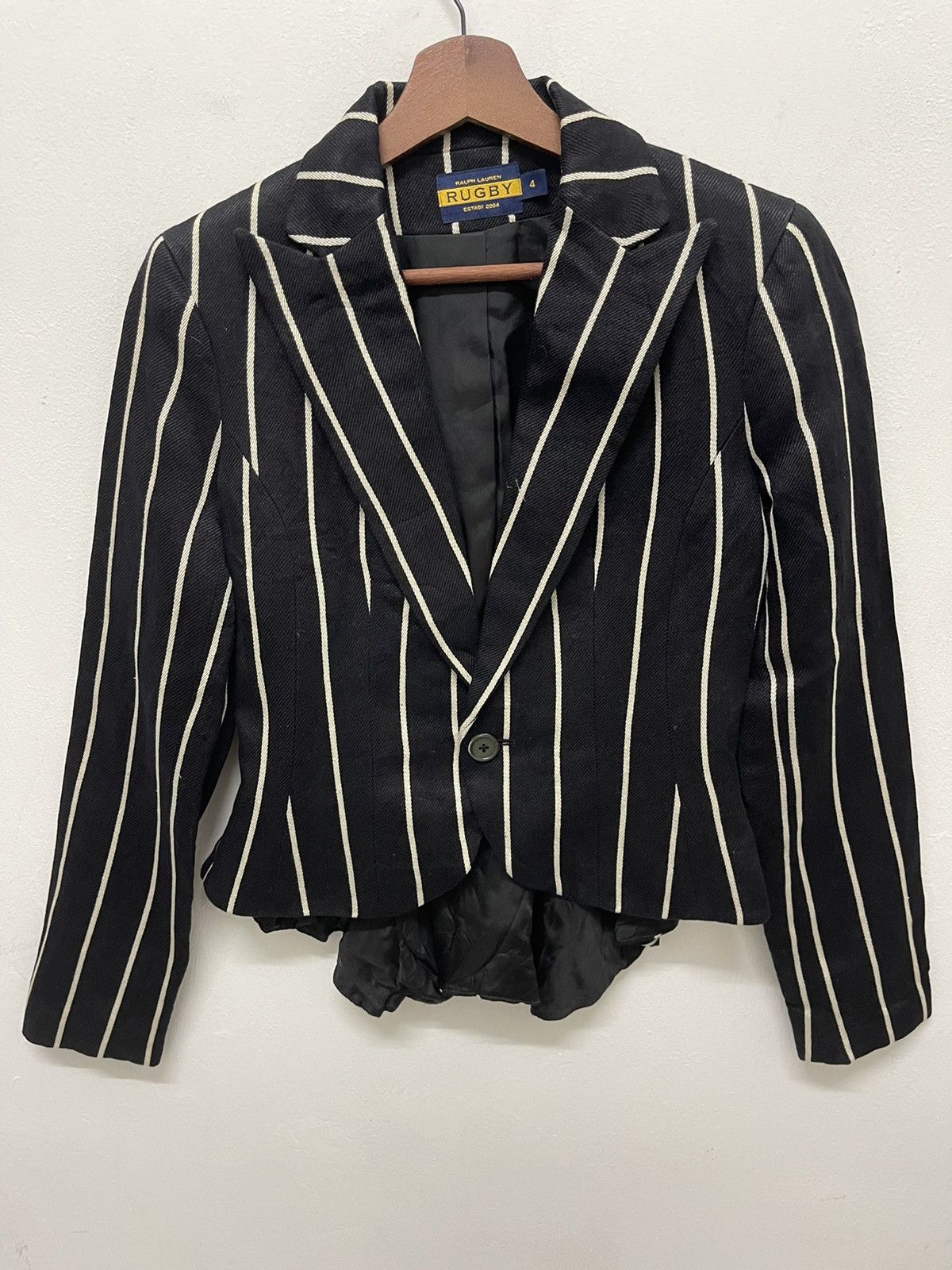 Ralph Lauren BLACK STRIPES POLO RUGBY CROP JACKET Size S / US 4 / IT 40 - 2 Thumbnail