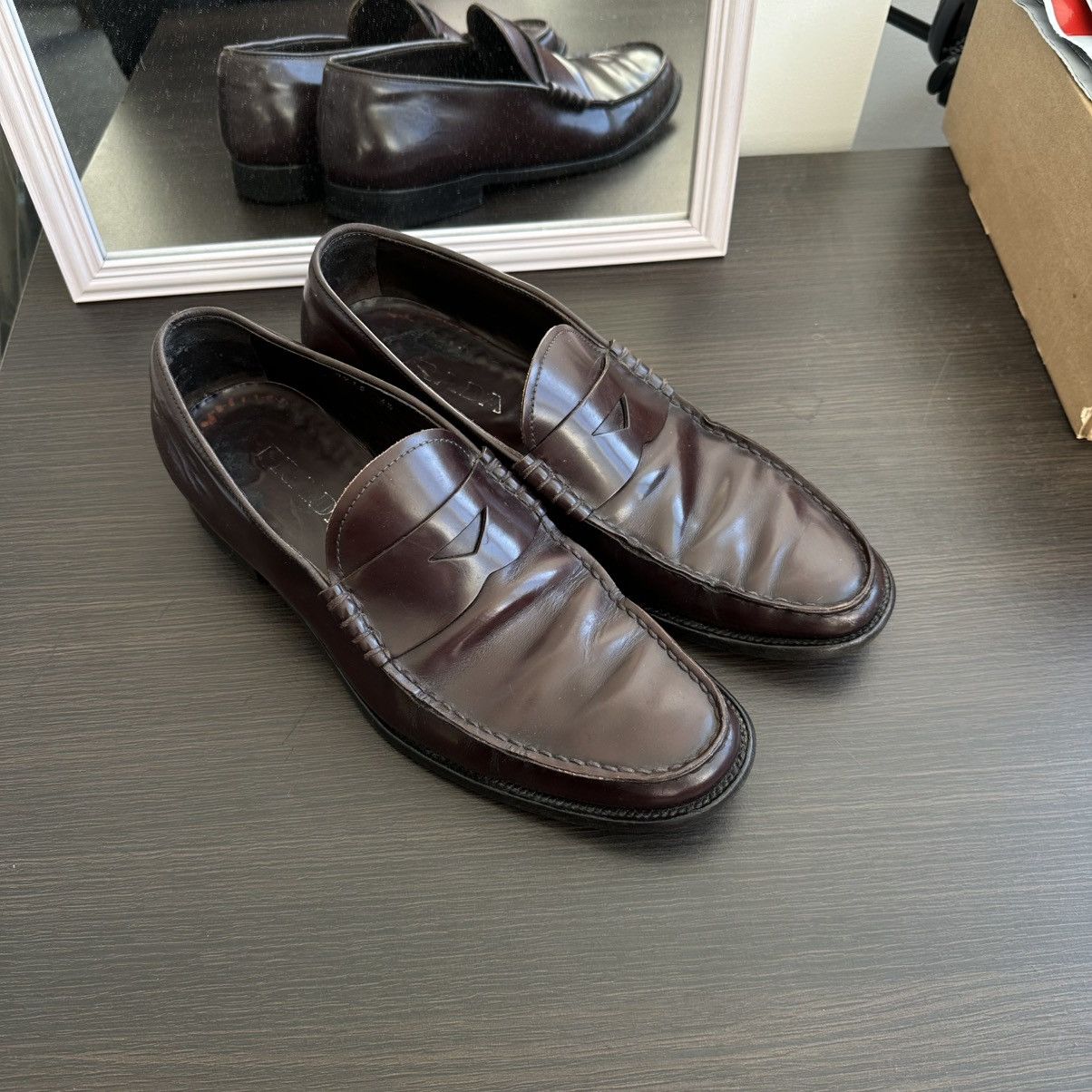 Prada Prada Penny Loafers Leather Shoes Burgundy 1 2D 0915 Size US 6.5 / EU 39-40 - 13 Thumbnail