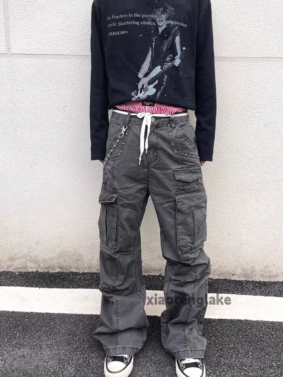 Vintage Unisex washed faded utility punk yuppie grunge pants Size US 33 - 3 Thumbnail