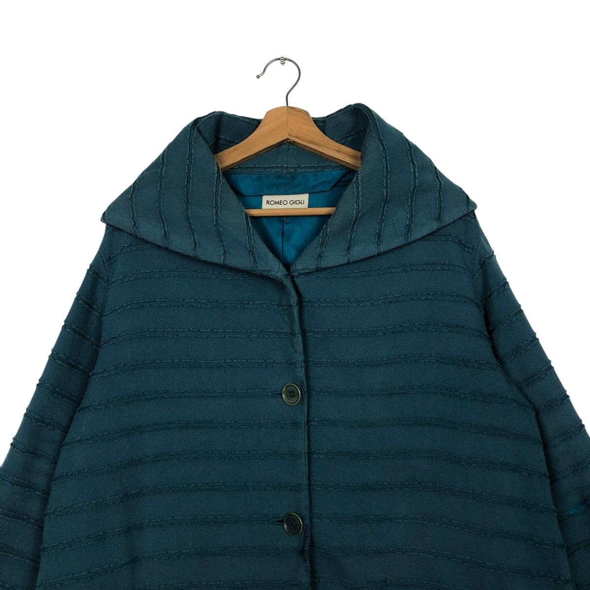 Romeo Gigli 🔥VINTAGE PLEATED JACKET BUTTON ROMEO GIGLI DOUBLE COLLAR Size US M / EU 48-50 / 2 - 4 Thumbnail