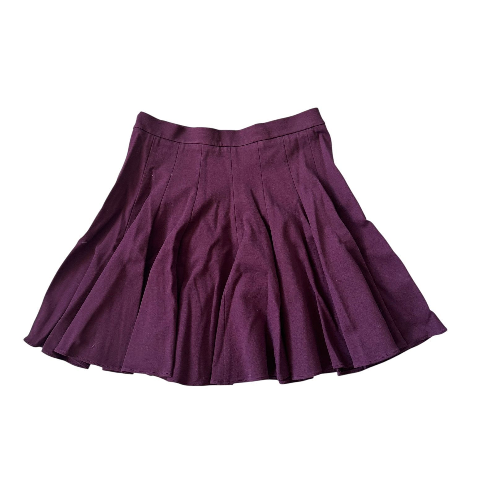 Tibi Tibi Burgundy Pleated Mini Skirt Size 27" / US 4 / IT 40 - 2 Thumbnail