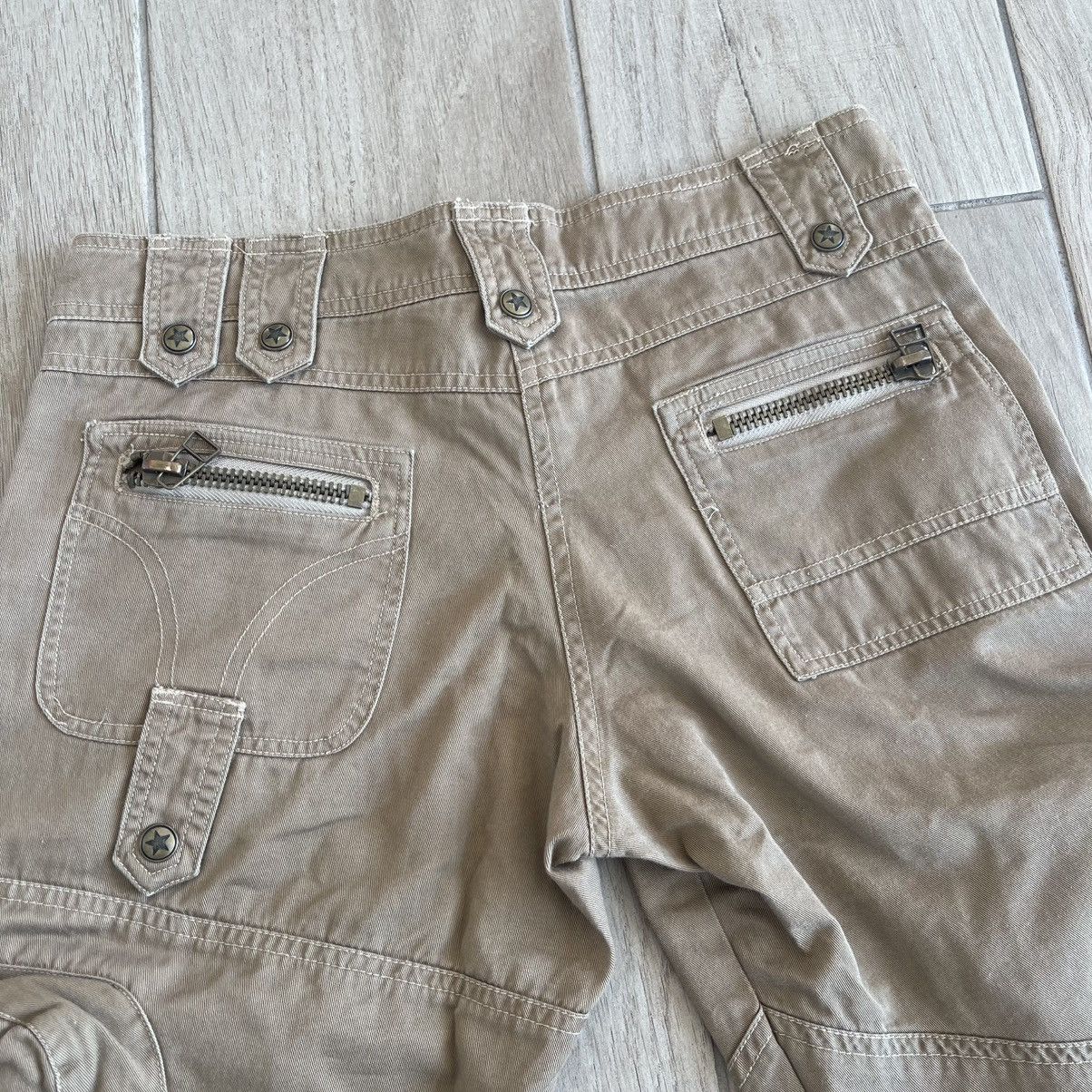 Japanese Brand Spunky Gals 3D Mulch Multi-Pocket Cargo Flare Pants Size US 30 / EU 46 - 6 Thumbnail