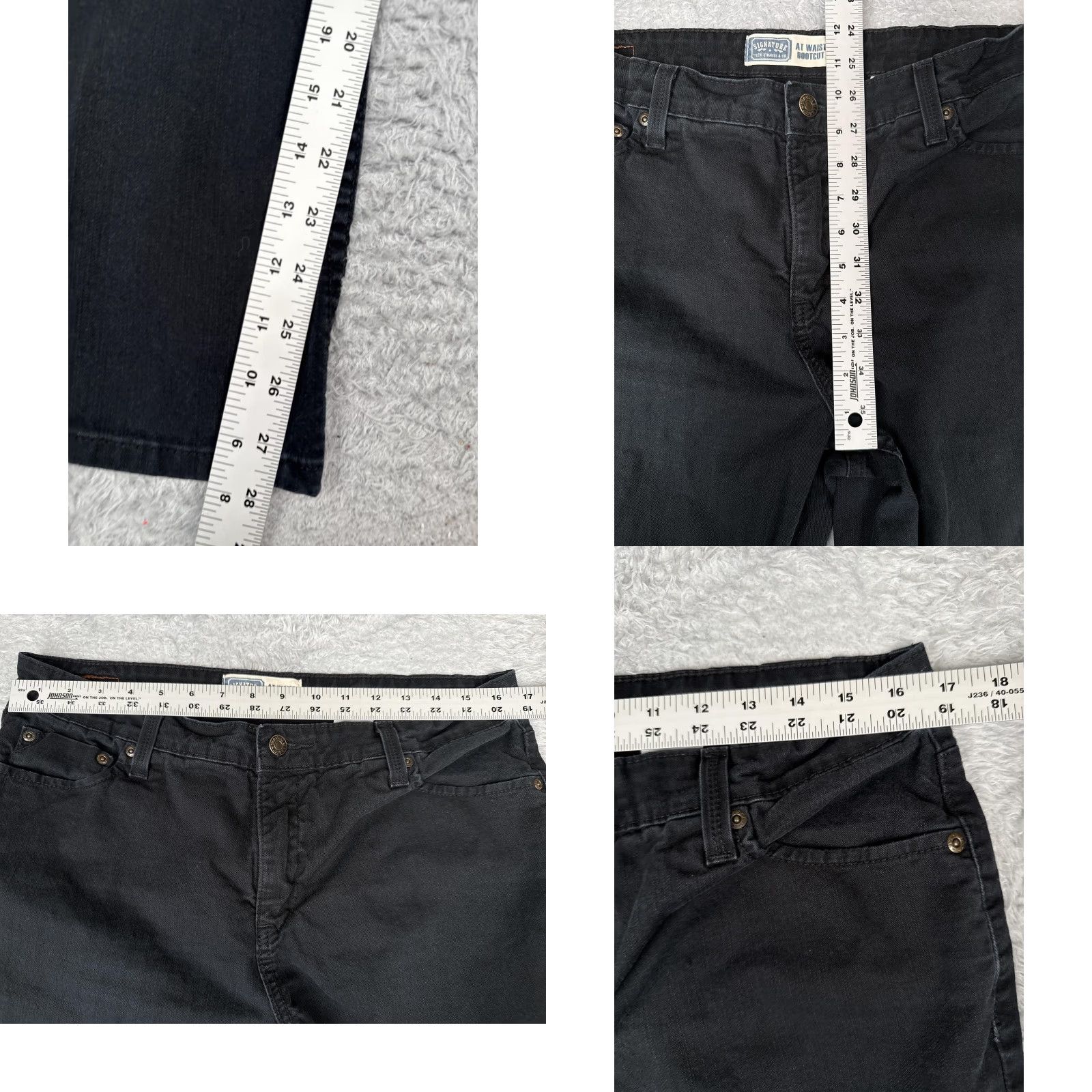 Levi's Levi's Signature Bootcut Jeans Womens 34 Black High Rise Stretch 34x28 Denim 5-Pocket Pattern Solid Vintage No N/A Size 24" / US 00 / IT 34 - 8 Thumbnail