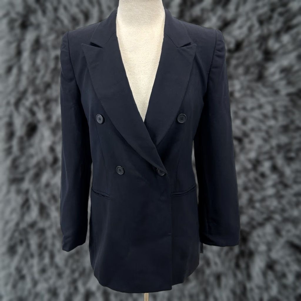 Jones New York VINTAGE Jones New York Blazer Jacket Wool Double-Breasted Petite 8P Navy Ladies USA 90s Business Cocktail Size M / US 6-8 / IT 42-44 - 1 Thumbnail